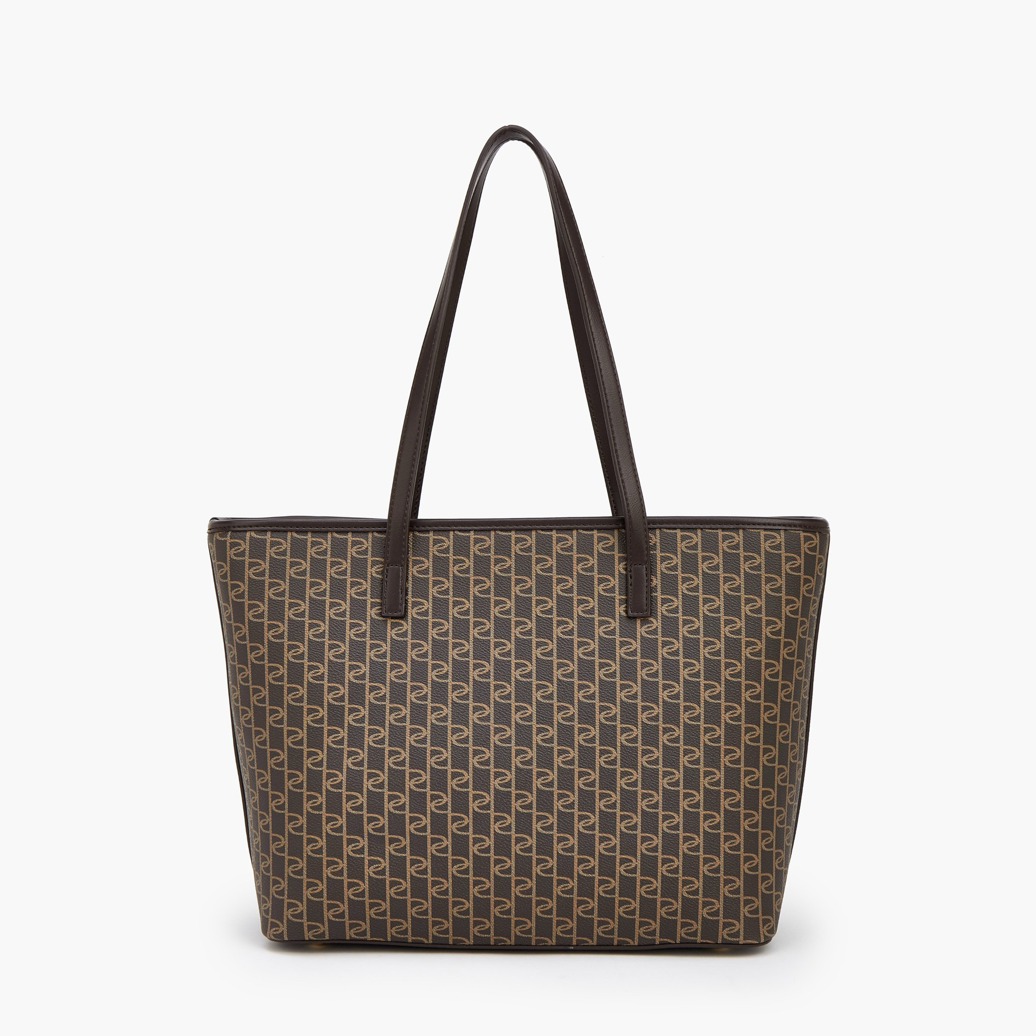 Paprika Monogram Print Tote Bag with Double Handles-women-bagsandwallets-handbags-image-4