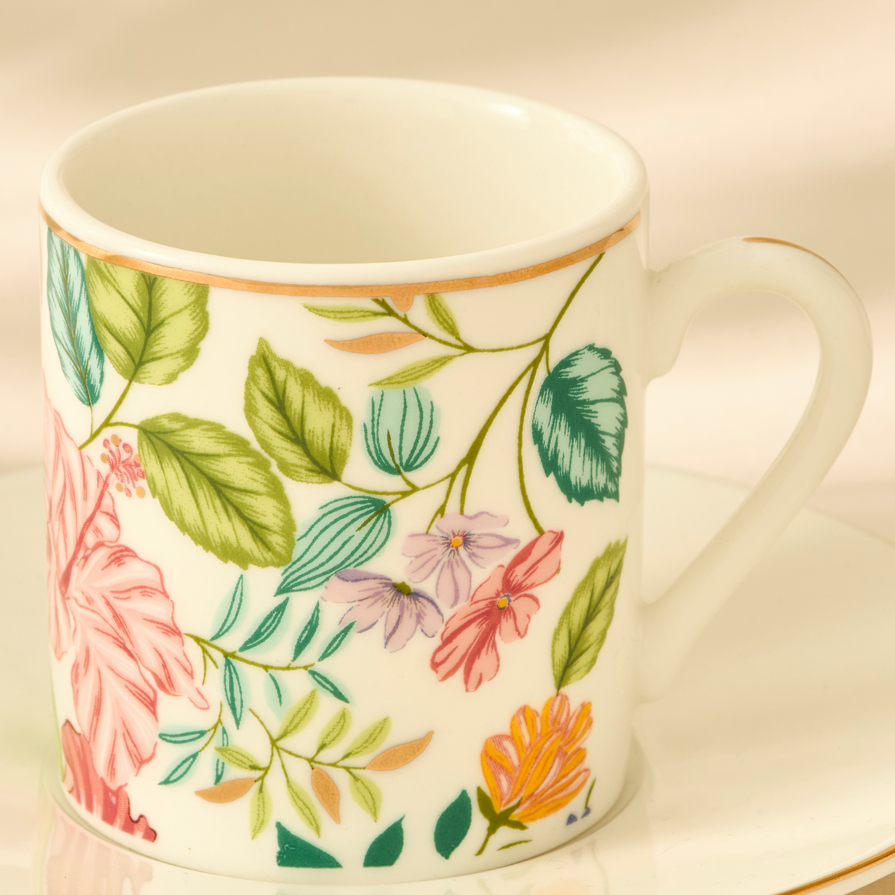Summer Hot Flower Printed Espresso Cup and Saucer Set-household-dining-teaandcoffee-teaandcoffeesets-image-3
