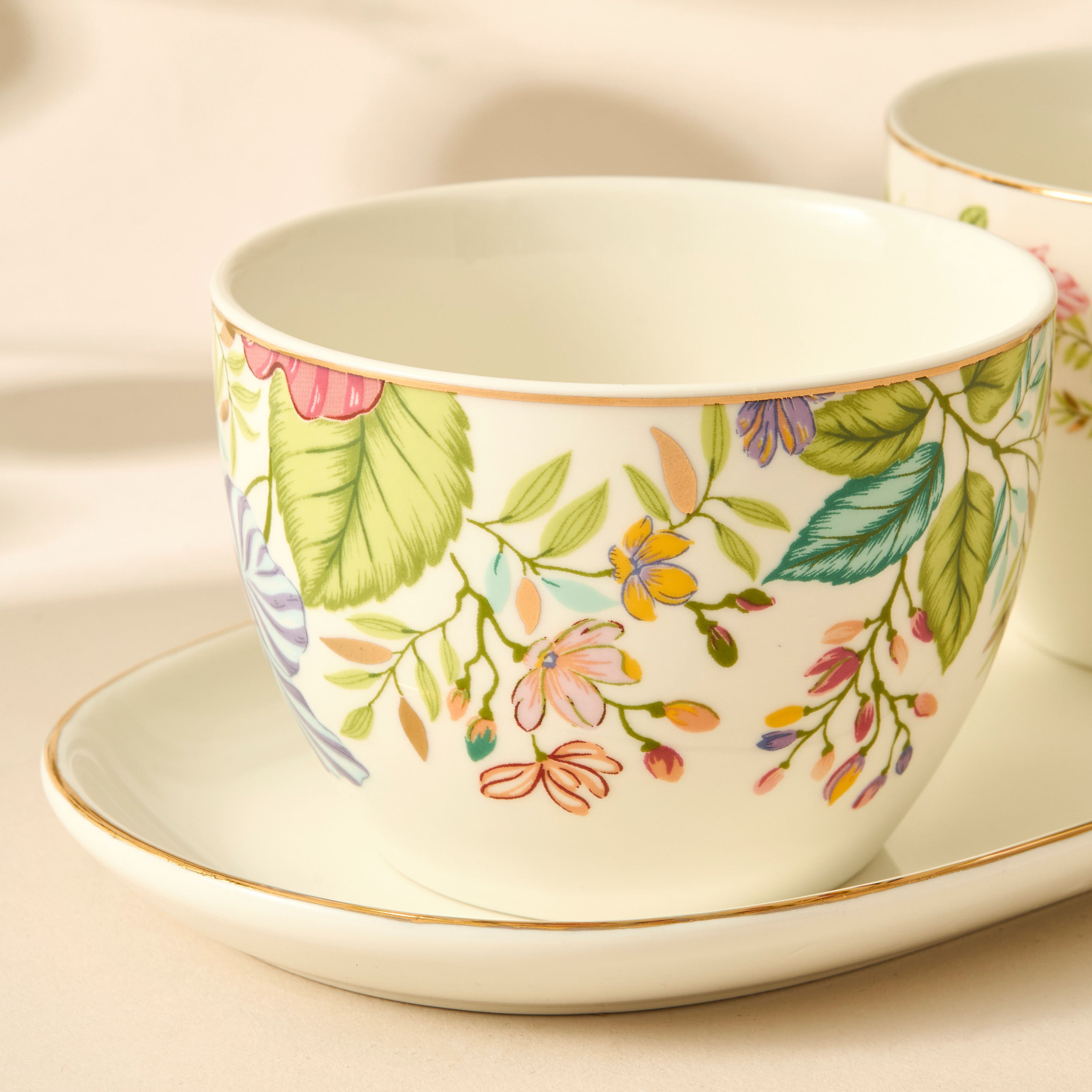 Summer Hot Flower Printed 3-Piece Ceramic Serving Bowl Set with Tray-household-dining-serveware-servingtrays-image-5