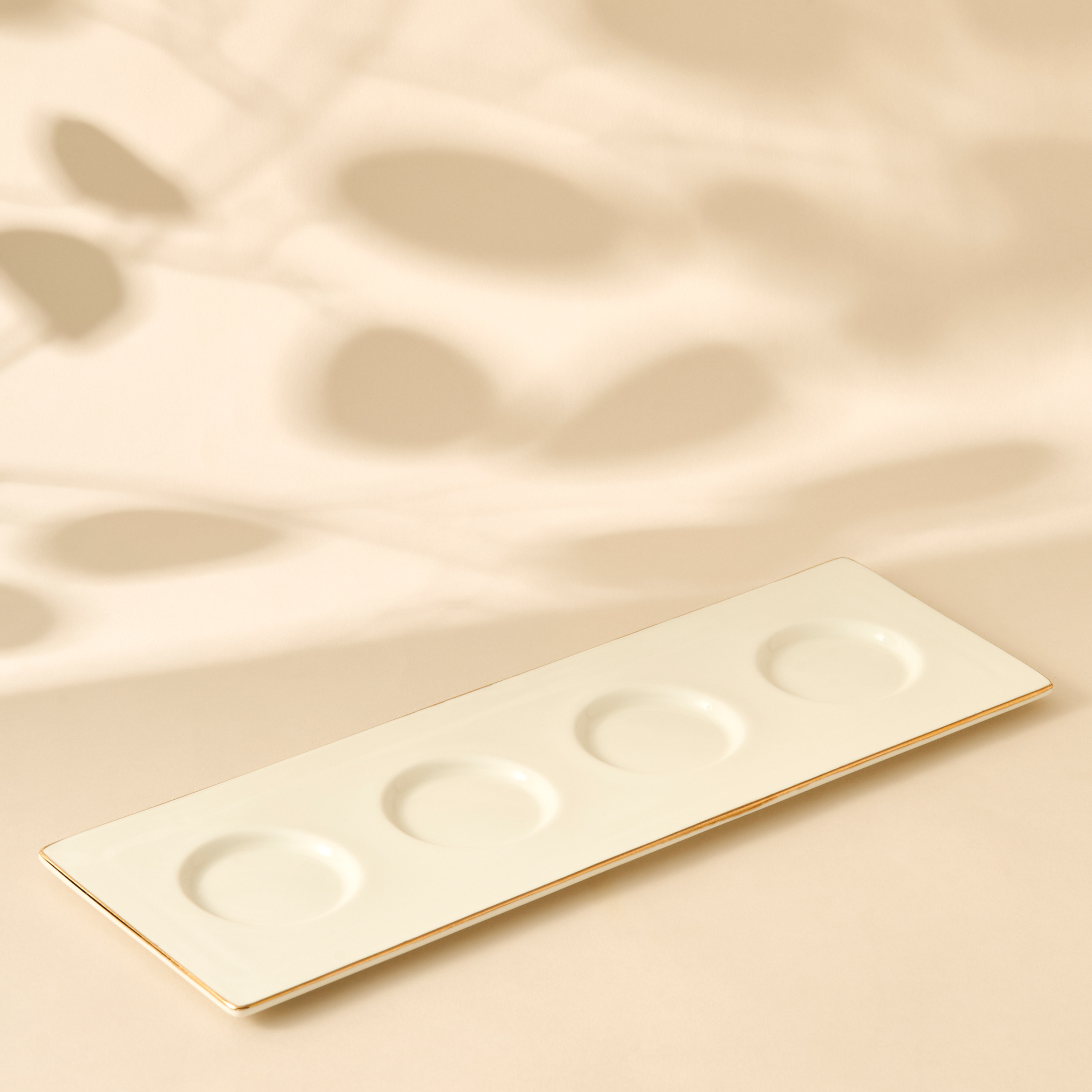 Solid Ceramic 4-Piece Appetiser Bowl Set with Tray-household-dining-serveware-servingtrays-image-3