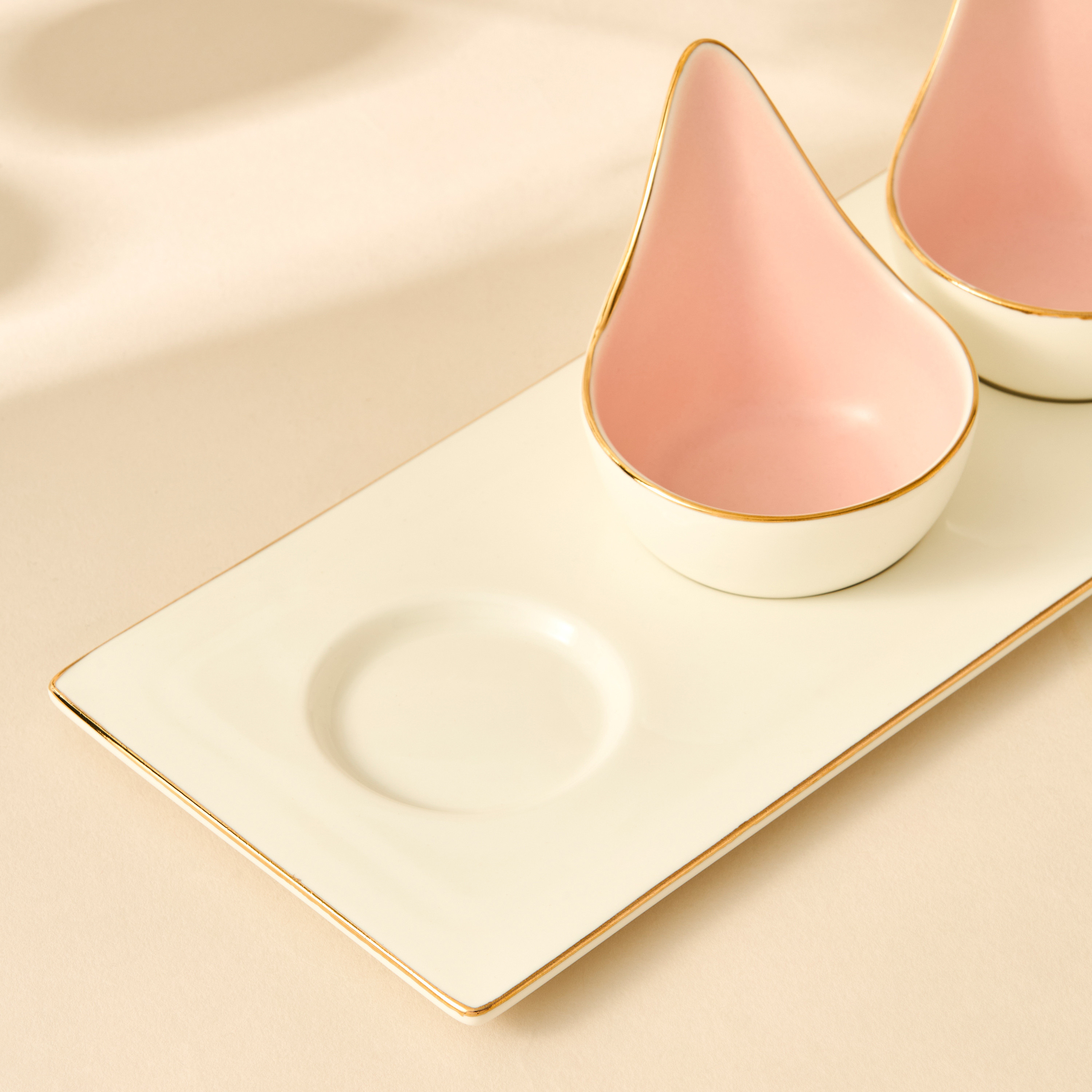 Solid Ceramic 4-Piece Appetiser Bowl Set with Tray-household-dining-serveware-servingtrays-image-5