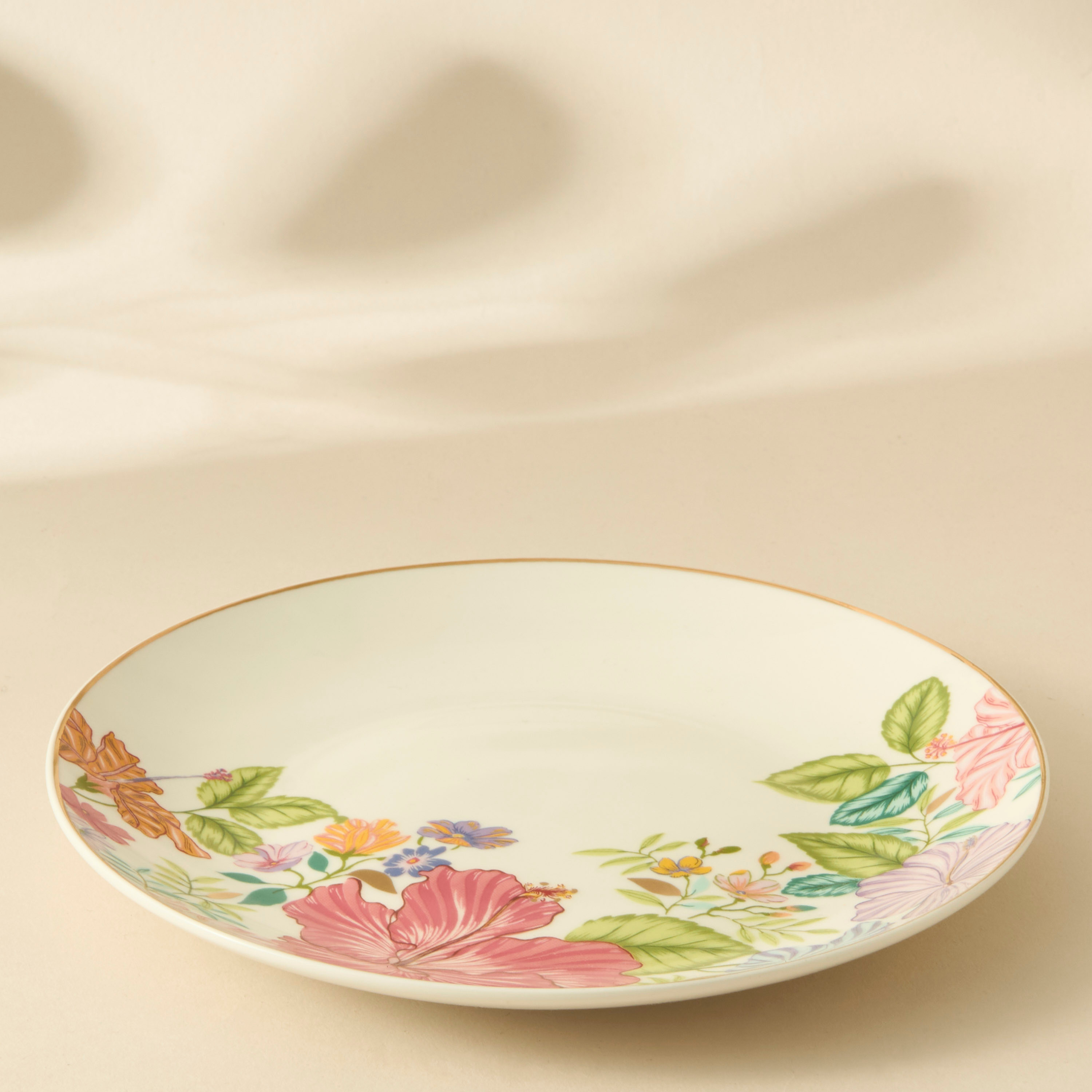 Summer Hot Flower Printed Ceramic Quarter Plate-household-dining-dinnerware-plates-image-2