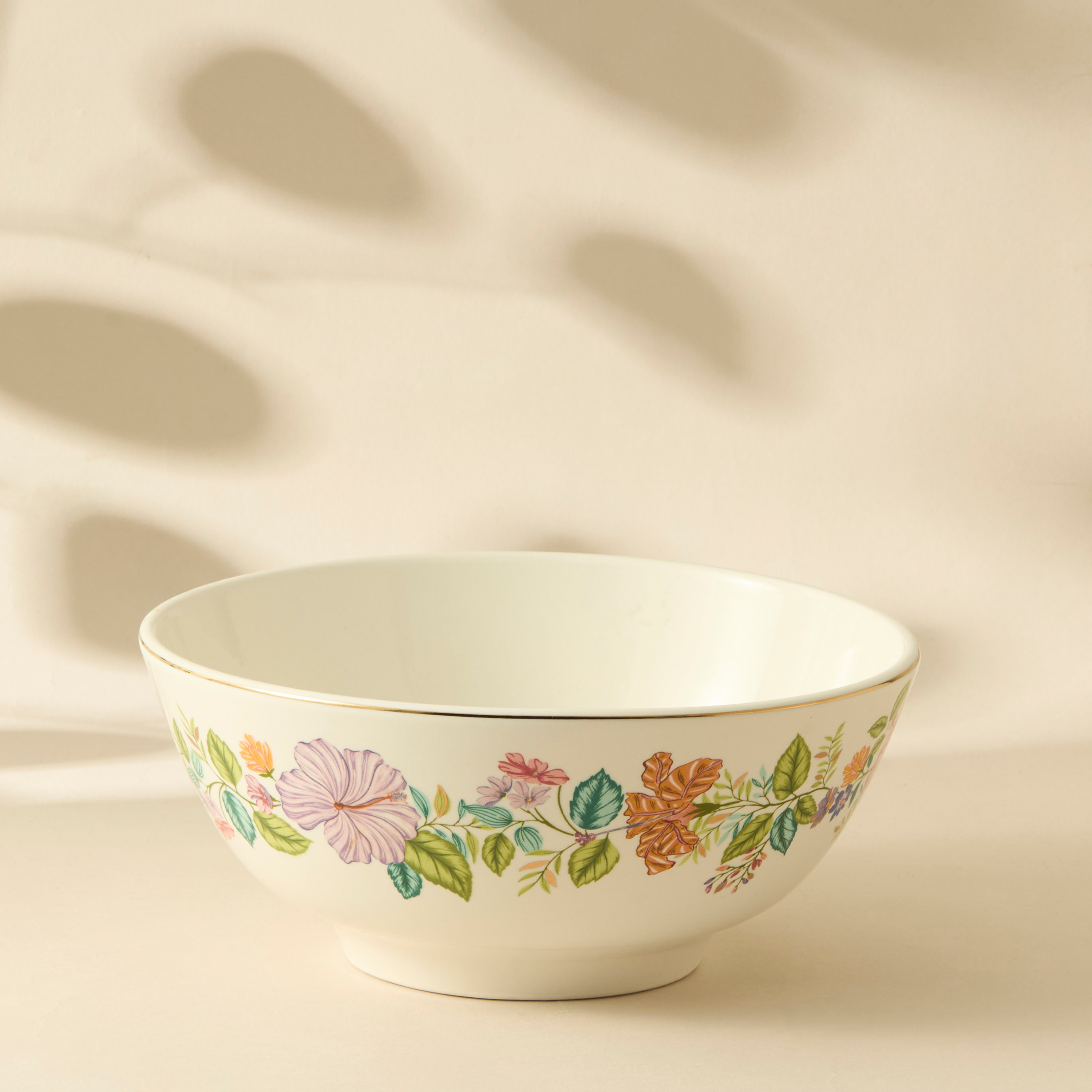 Summer Hot Flower Printed Ceramic Serving Bowl-household-dining-dinnerware-bowls-image-1