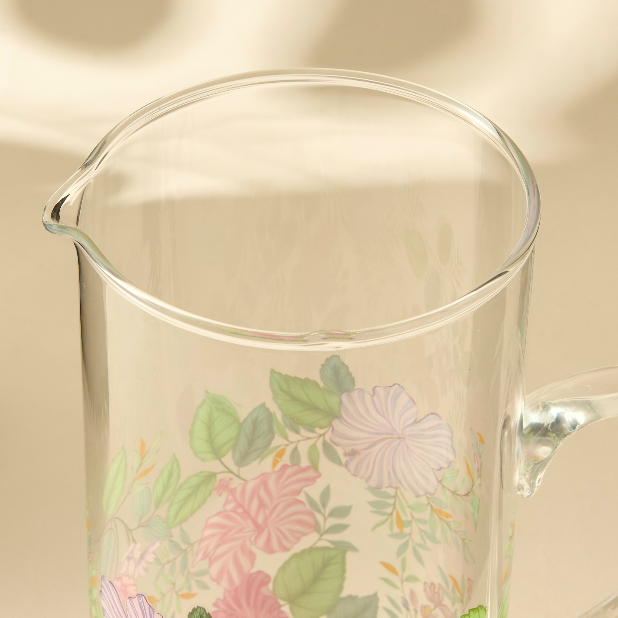 Summer Hot Flower Printed Glass Pitcher - 1.5 L-household-dining-teaandcoffee-vacuumflaskscoffeeandteapots-image-3