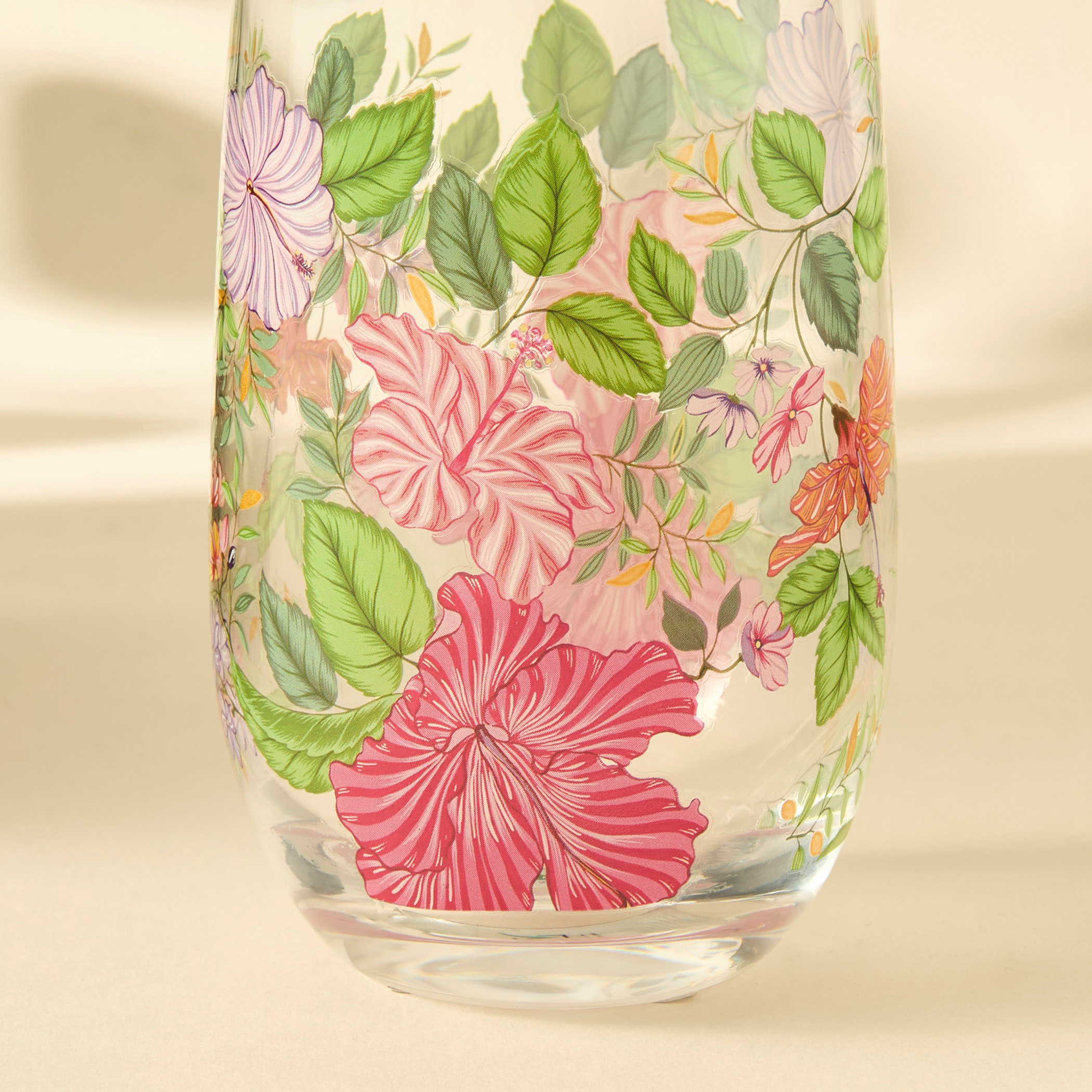 Summer Hot Flower Printed Highball Glass-household-dining-glassware-drinkingglasses-image-4