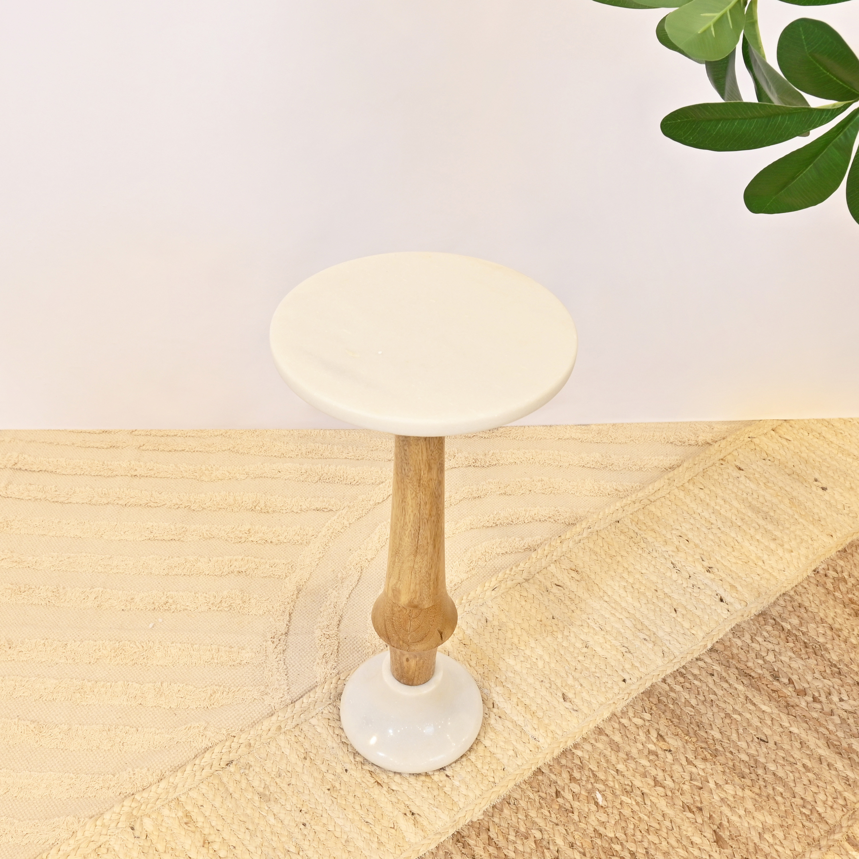 Crafted by Lifestyle Round Marble Top Accent Table-furniture-livingroom-coffeetables-image-2