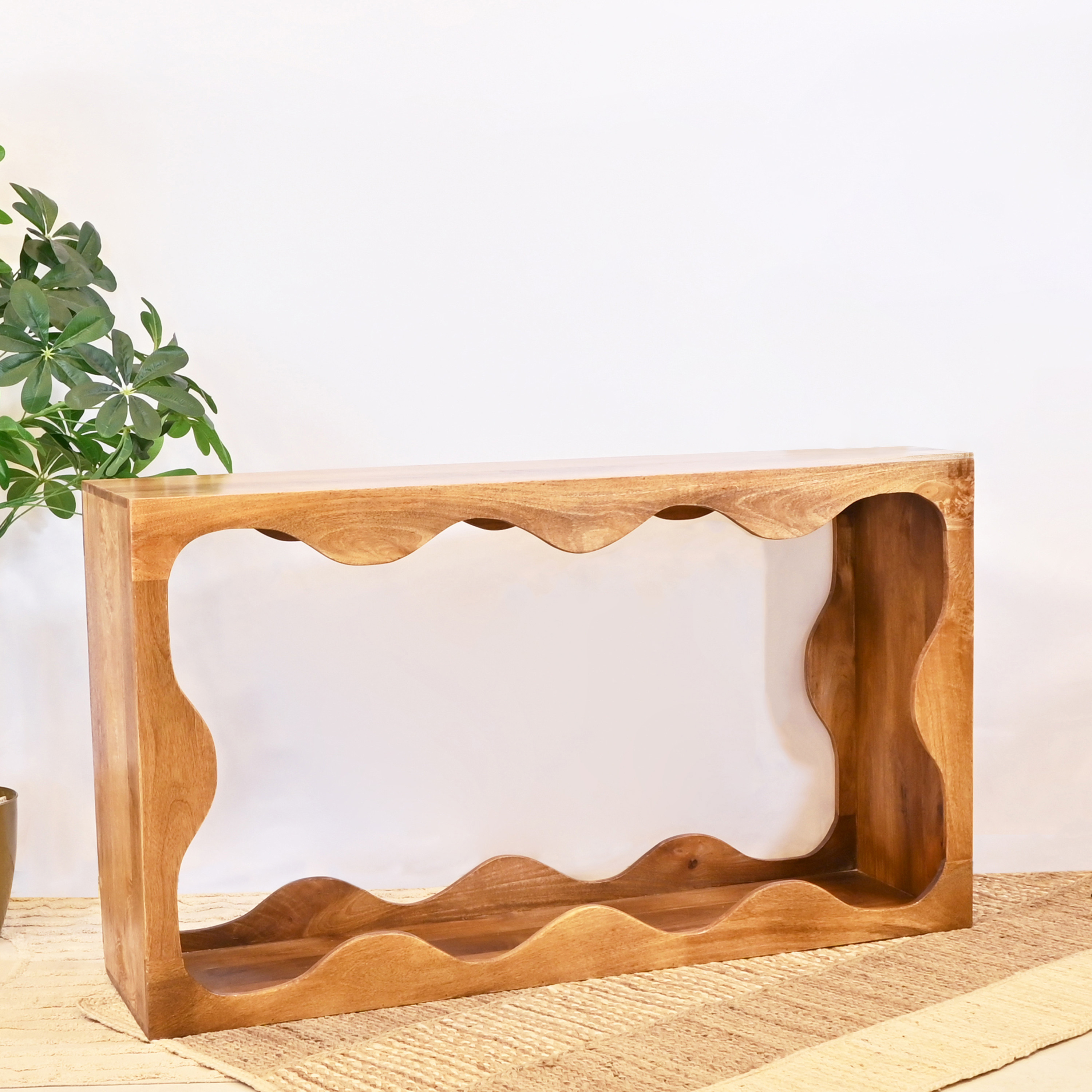 طاولة كونسول خشبية بتصميم مموج-furniture-livingroom-coffeetables-image-3