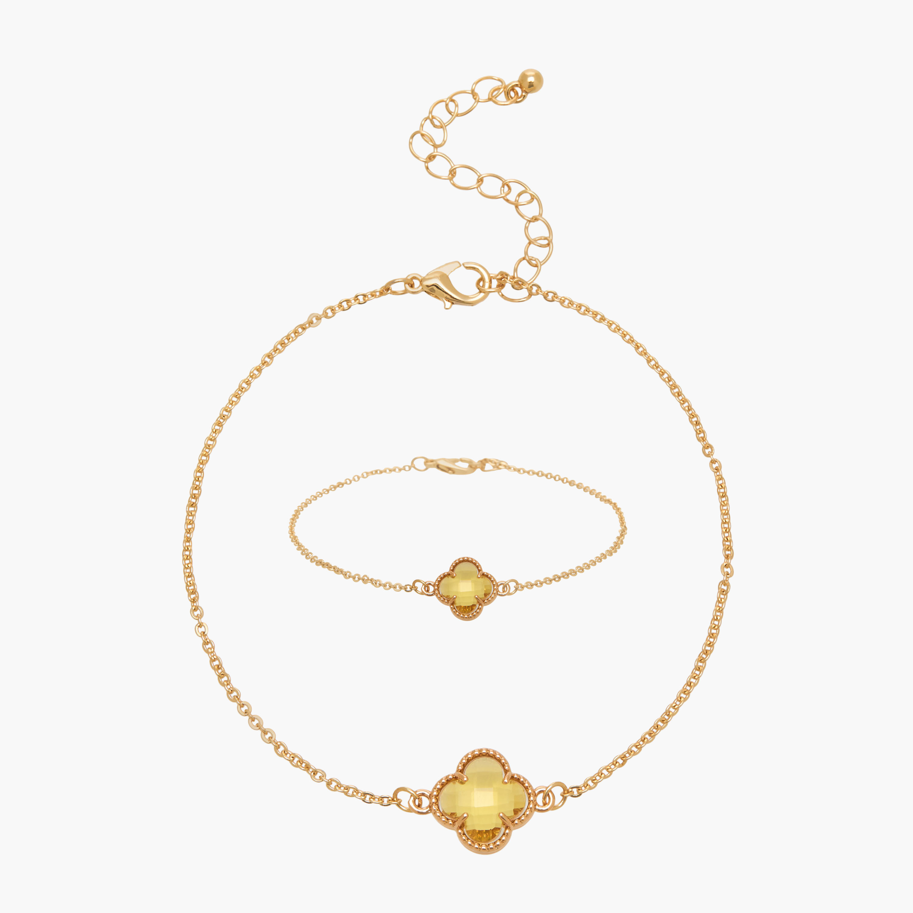 Metallic Clover Charm Bracelet-women-watchesandjewellery-jewellery-banglesandbracelets-image-1