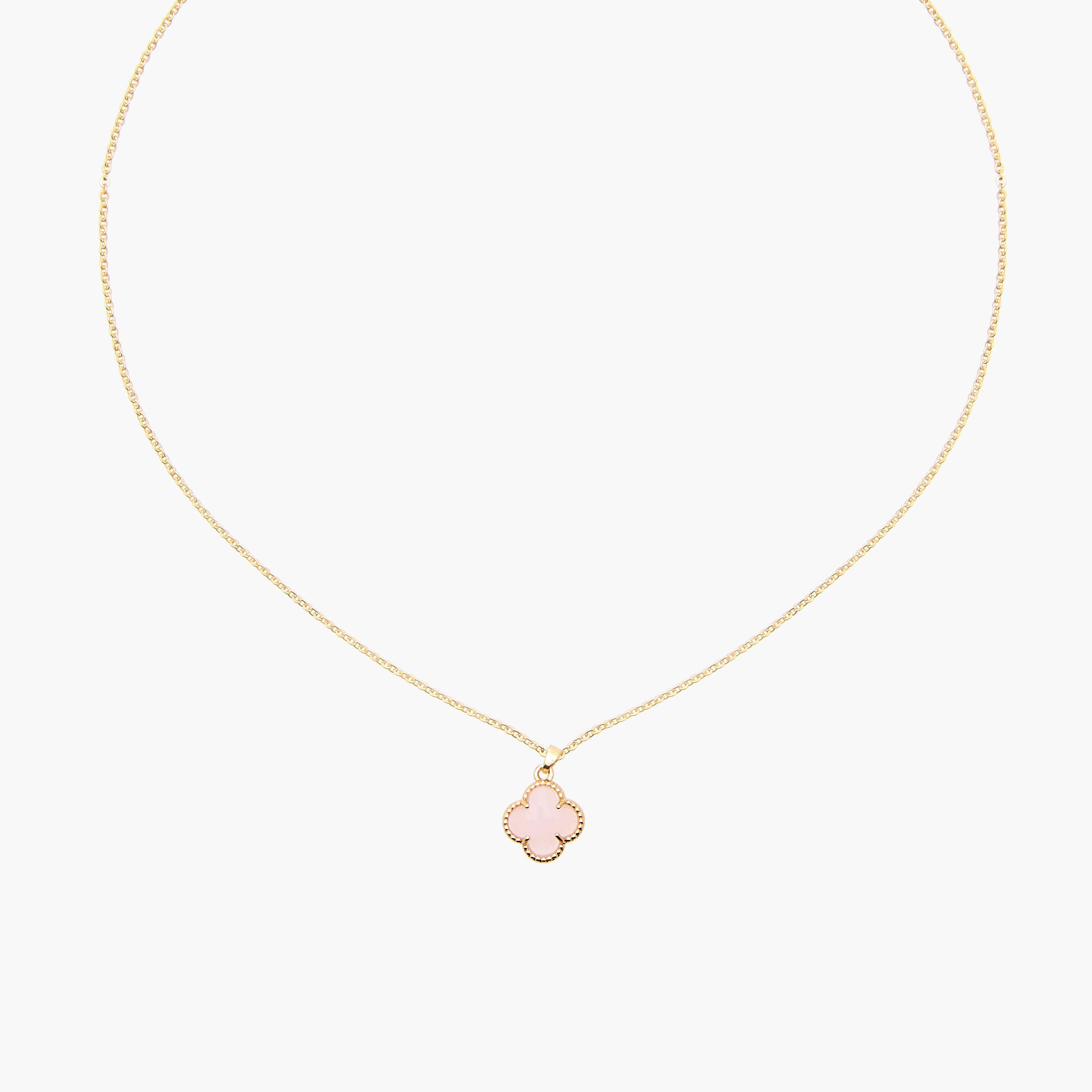 Gold Tone Necklace with Clover Pendant-women-watchesandjewellery-jewellery-necklacesandpendants-image-2