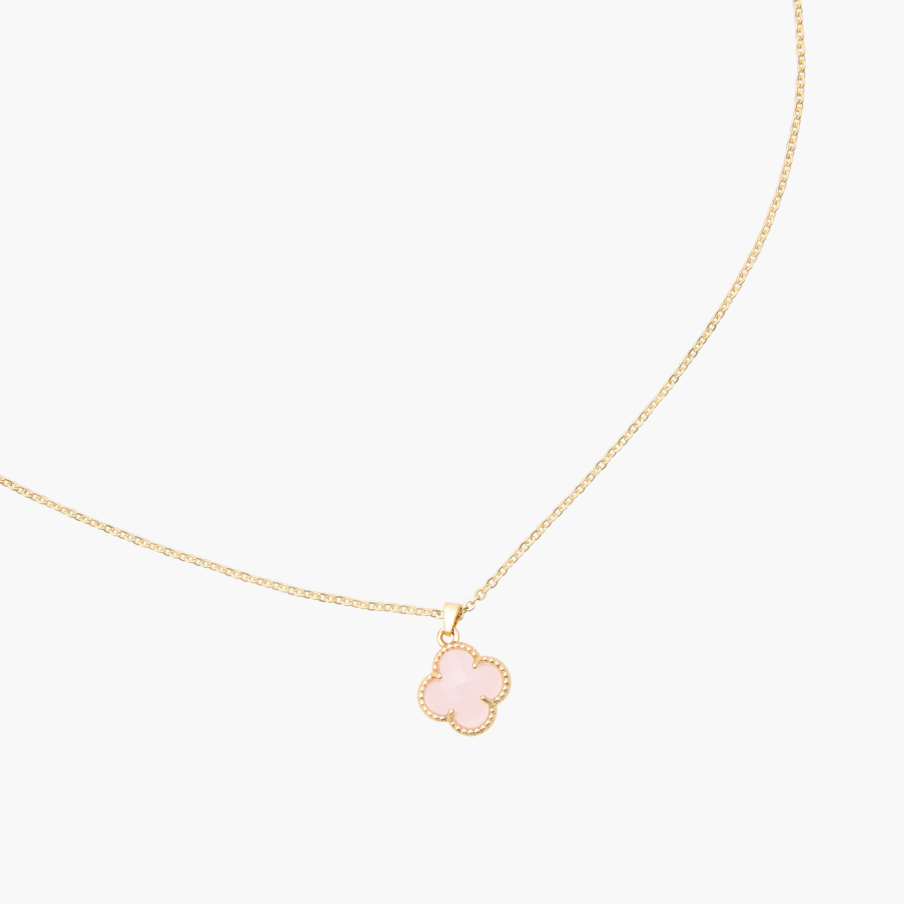 Gold Tone Necklace with Clover Pendant-women-watchesandjewellery-jewellery-necklacesandpendants-image-3