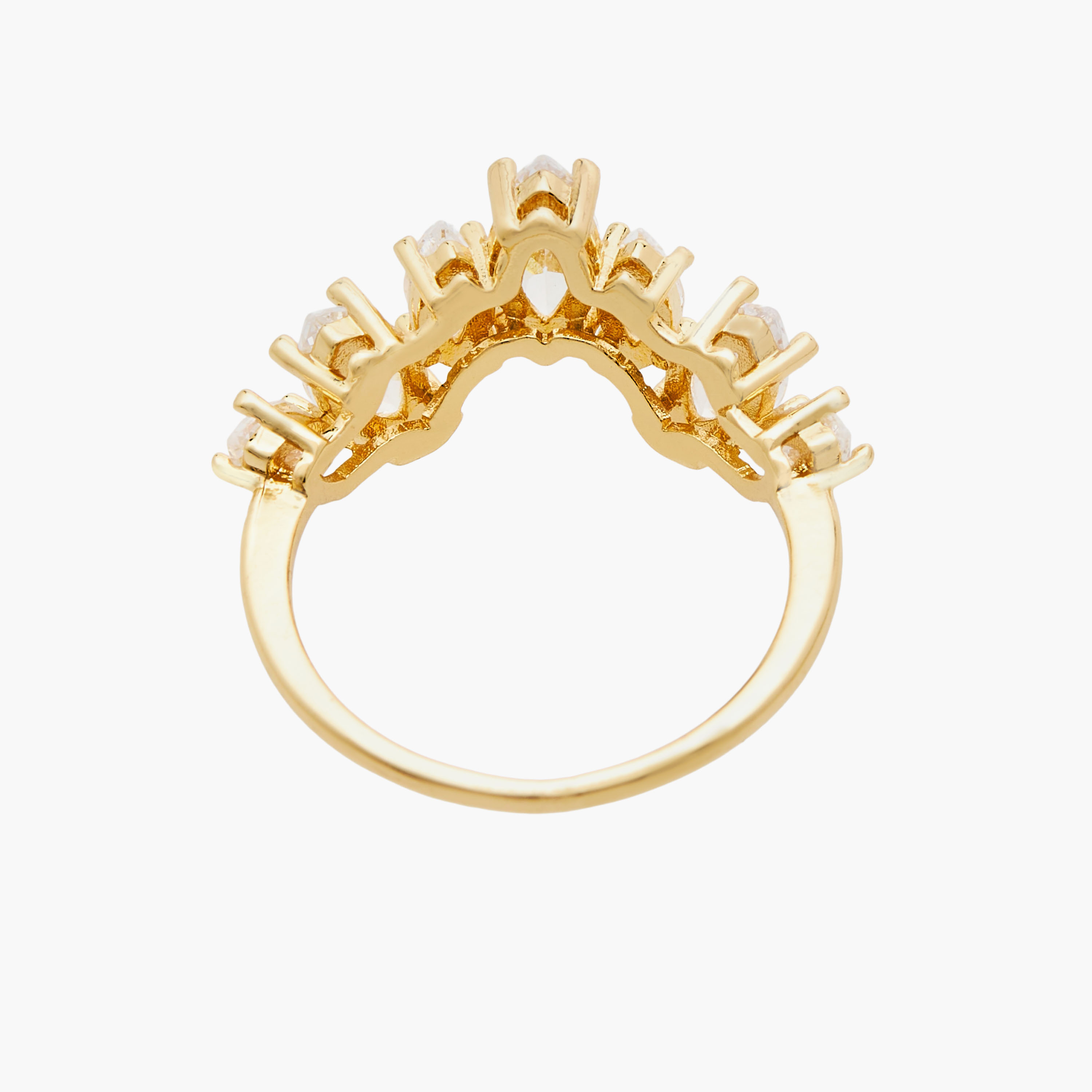 Metallic Ring with Cubic Zirconia Embellishments-women-watchesandjewellery-jewellery-rings-image-3