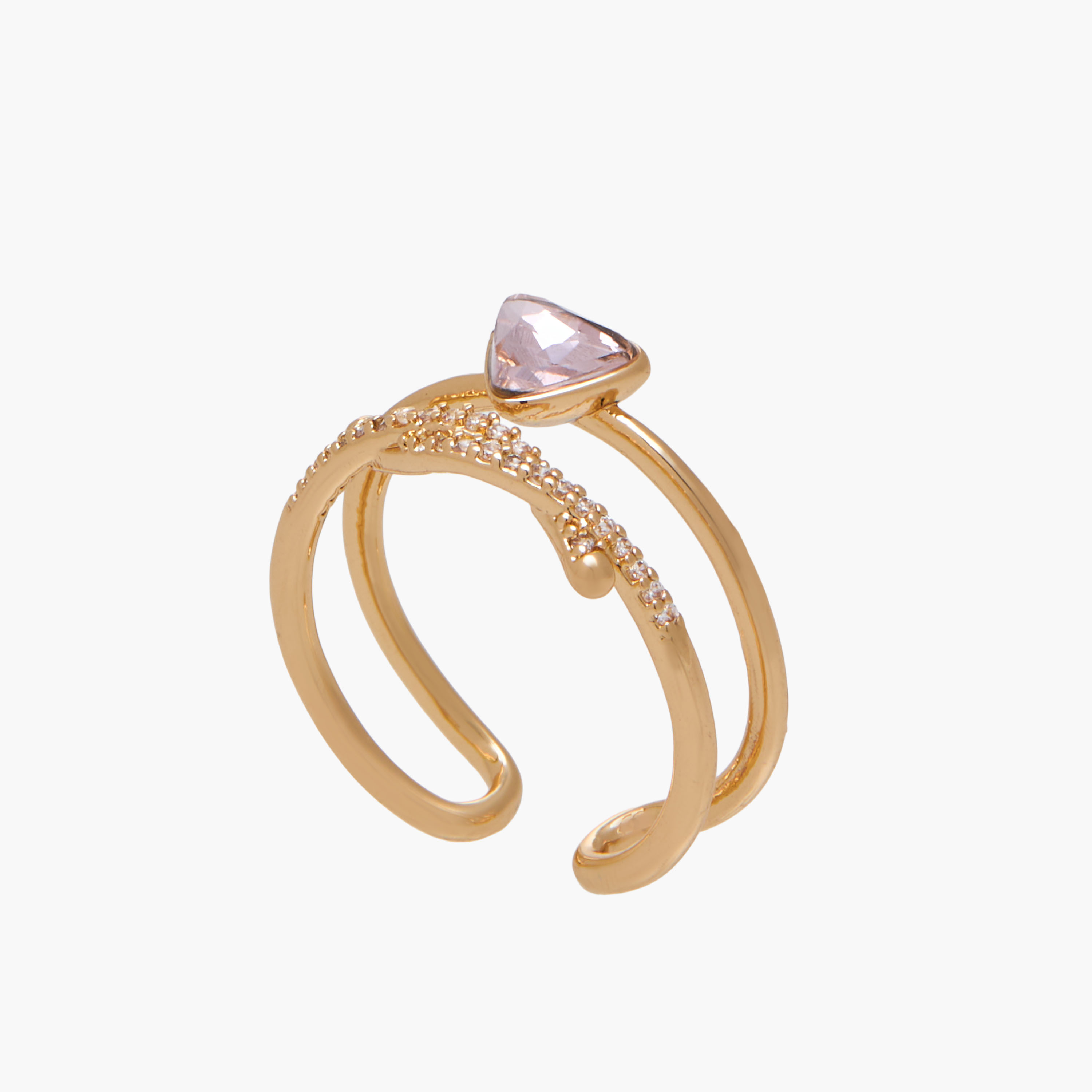خاتم معدن مزين بفصوص زيركون-women-watchesandjewellery-jewellery-rings-image-1
