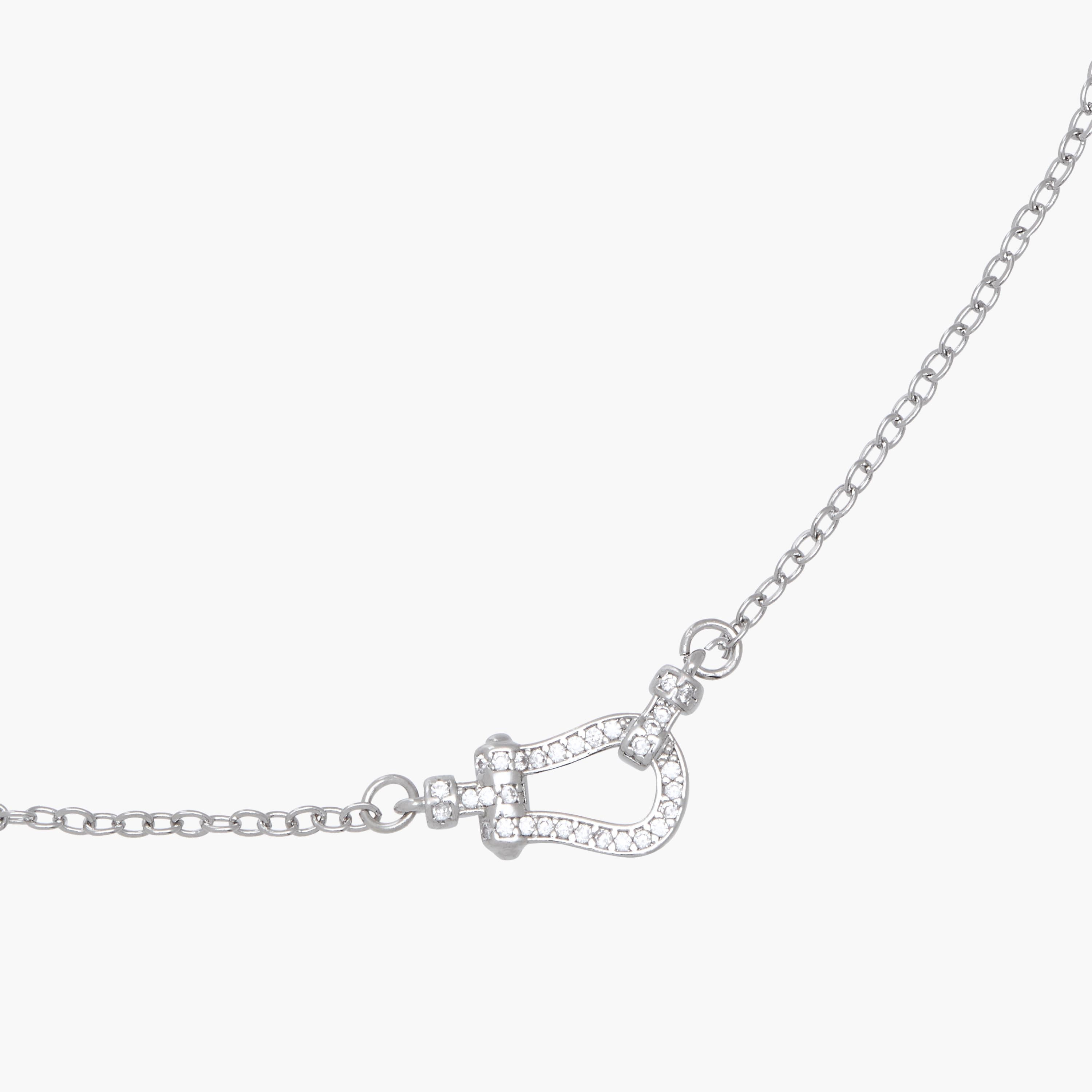 Silver Tone Cubic Zirconia Pendant Necklace with Embellished Design-women-watchesandjewellery-jewellery-necklacesandpendants-image-2