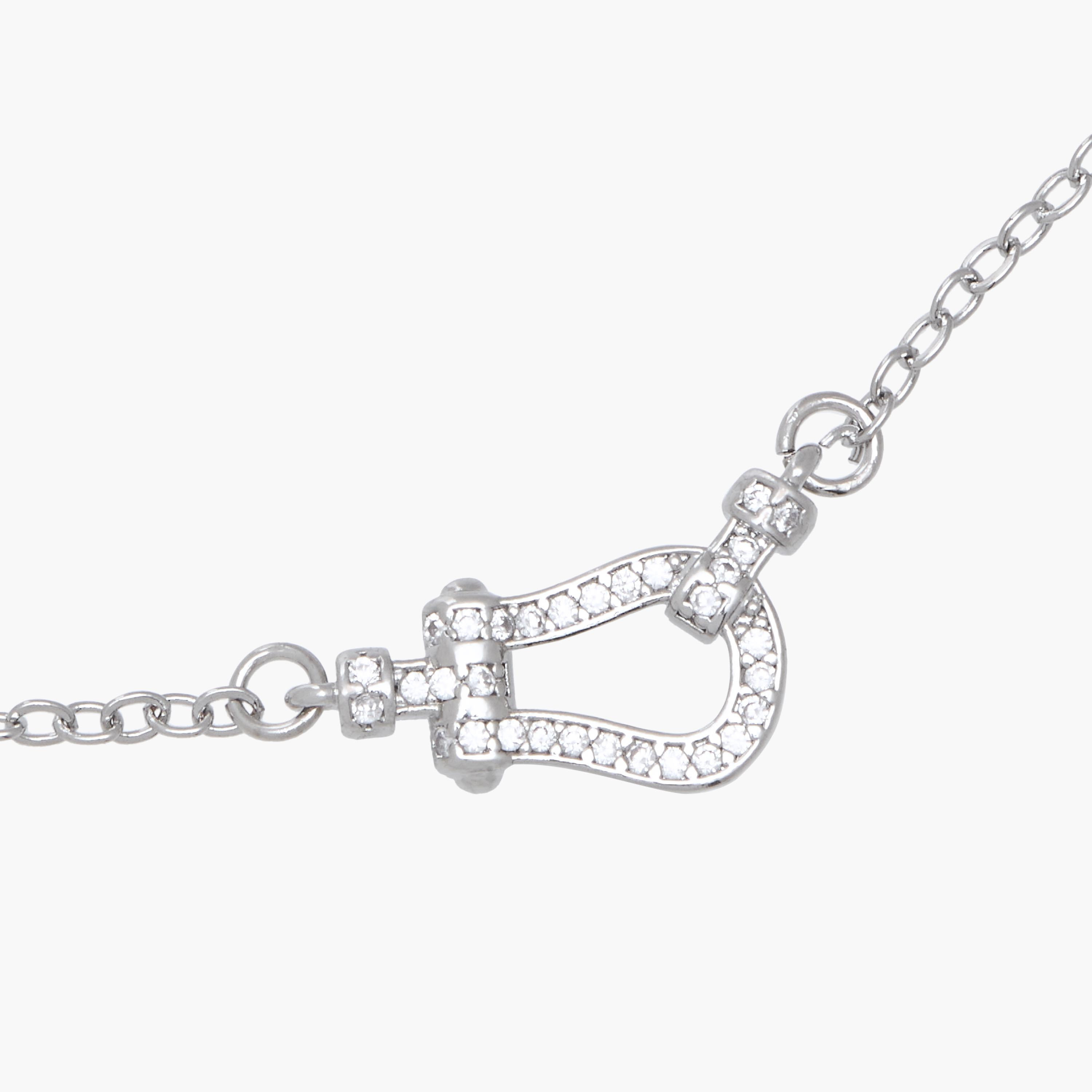 Silver Tone Cubic Zirconia Pendant Necklace with Embellished Design-women-watchesandjewellery-jewellery-necklacesandpendants-image-3