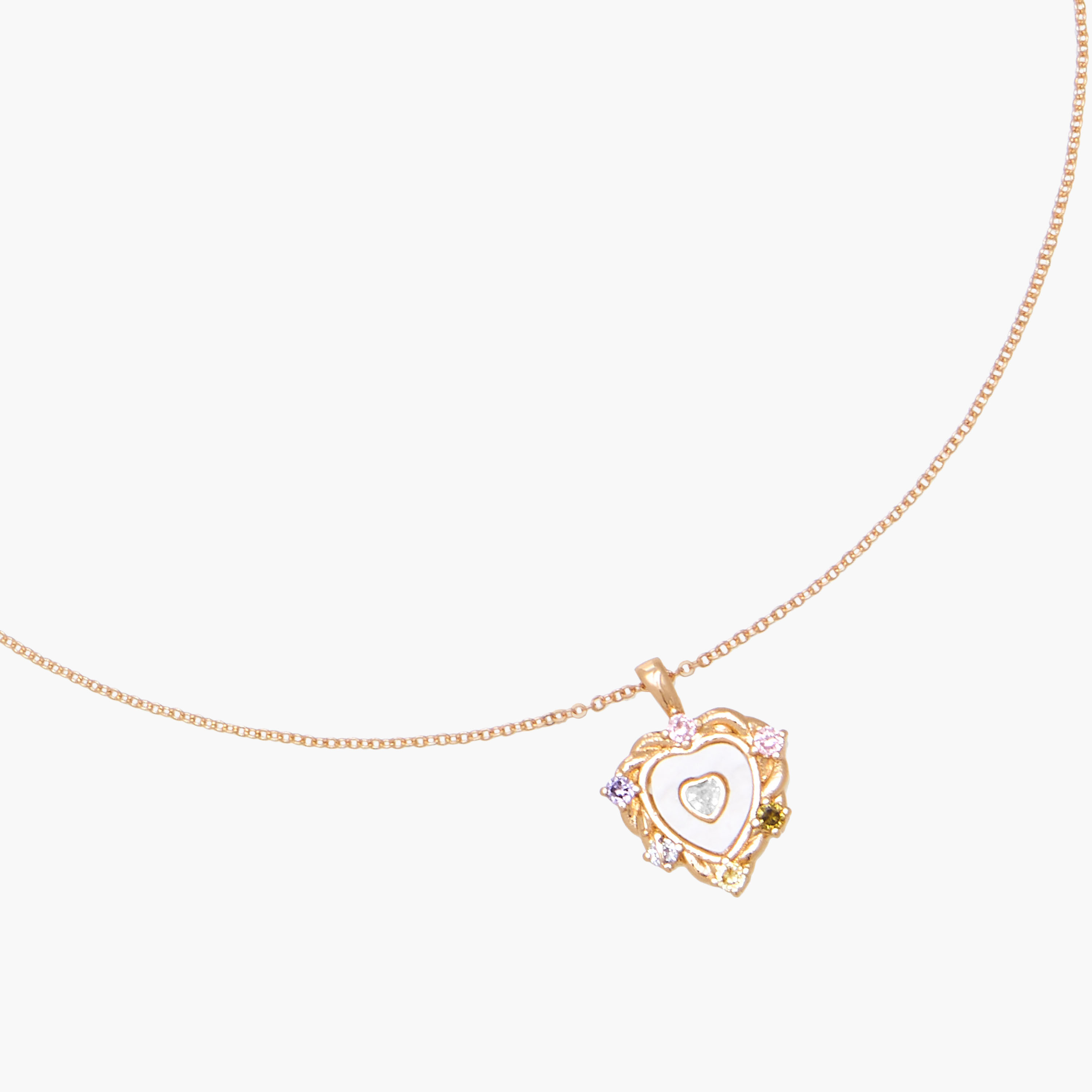 Gold Tone Cubic Zirconia Pendant Necklace with Embellished Design-women-watchesandjewellery-jewellery-necklacesandpendants-image-2