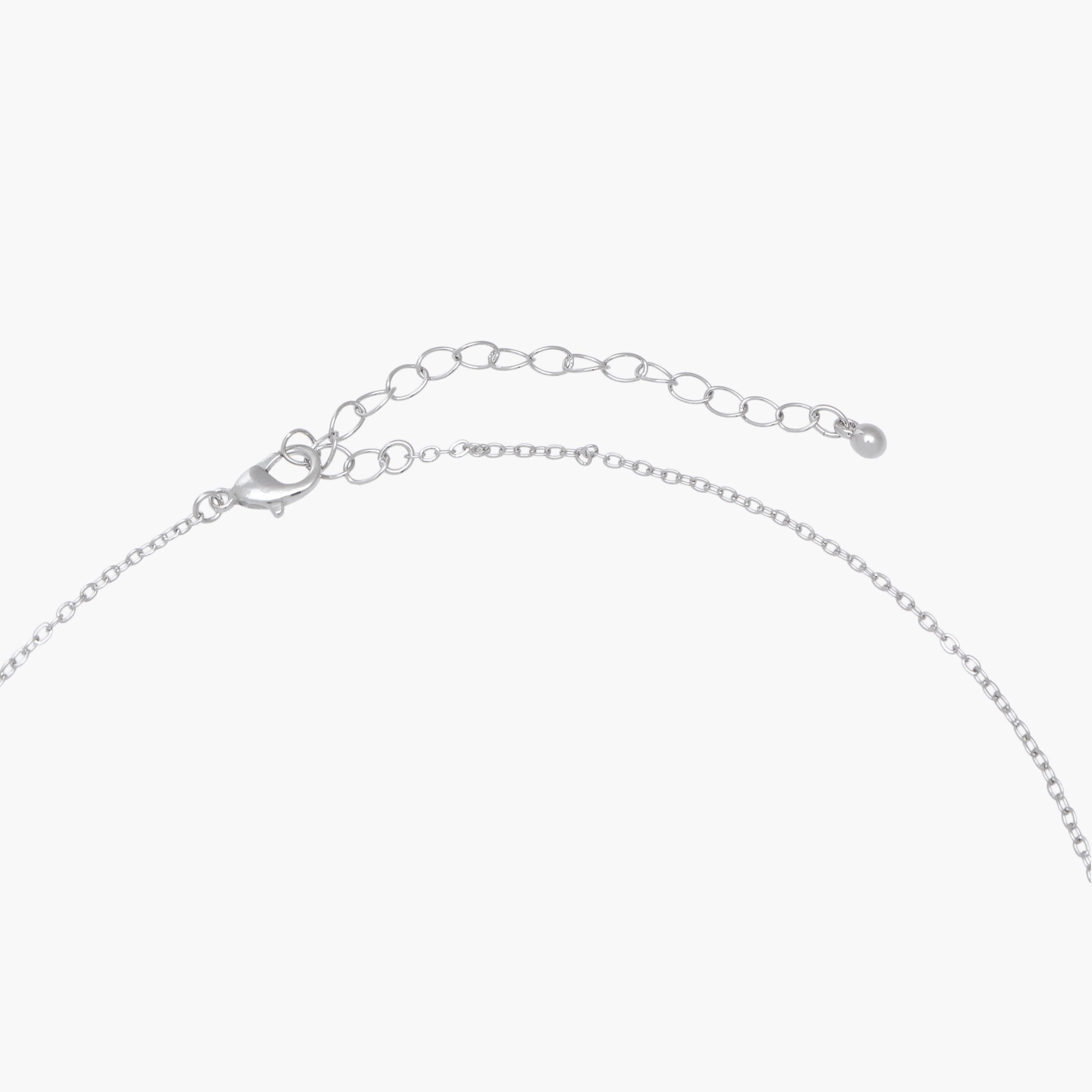 Silver Tone Cubic Zirconia Pendant Necklace with Butterfly Embellished Design-women-watchesandjewellery-jewellery-necklacesandpendants-image-4