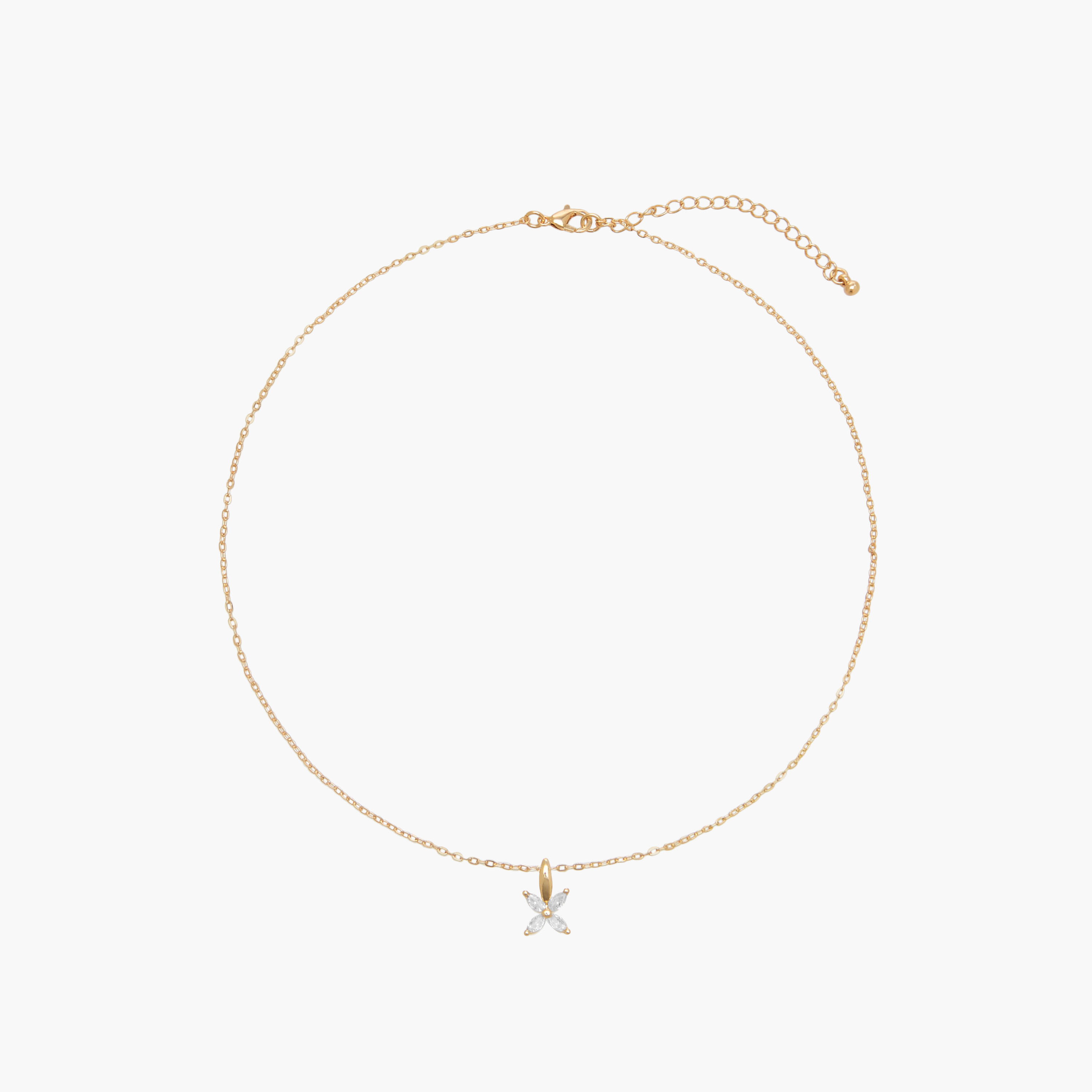 عقد بدلاية مرصّعة بزركون مكعب بلون ذهبي بتصميم زهور-women-watchesandjewellery-jewellery-necklacesandpendants-image-1