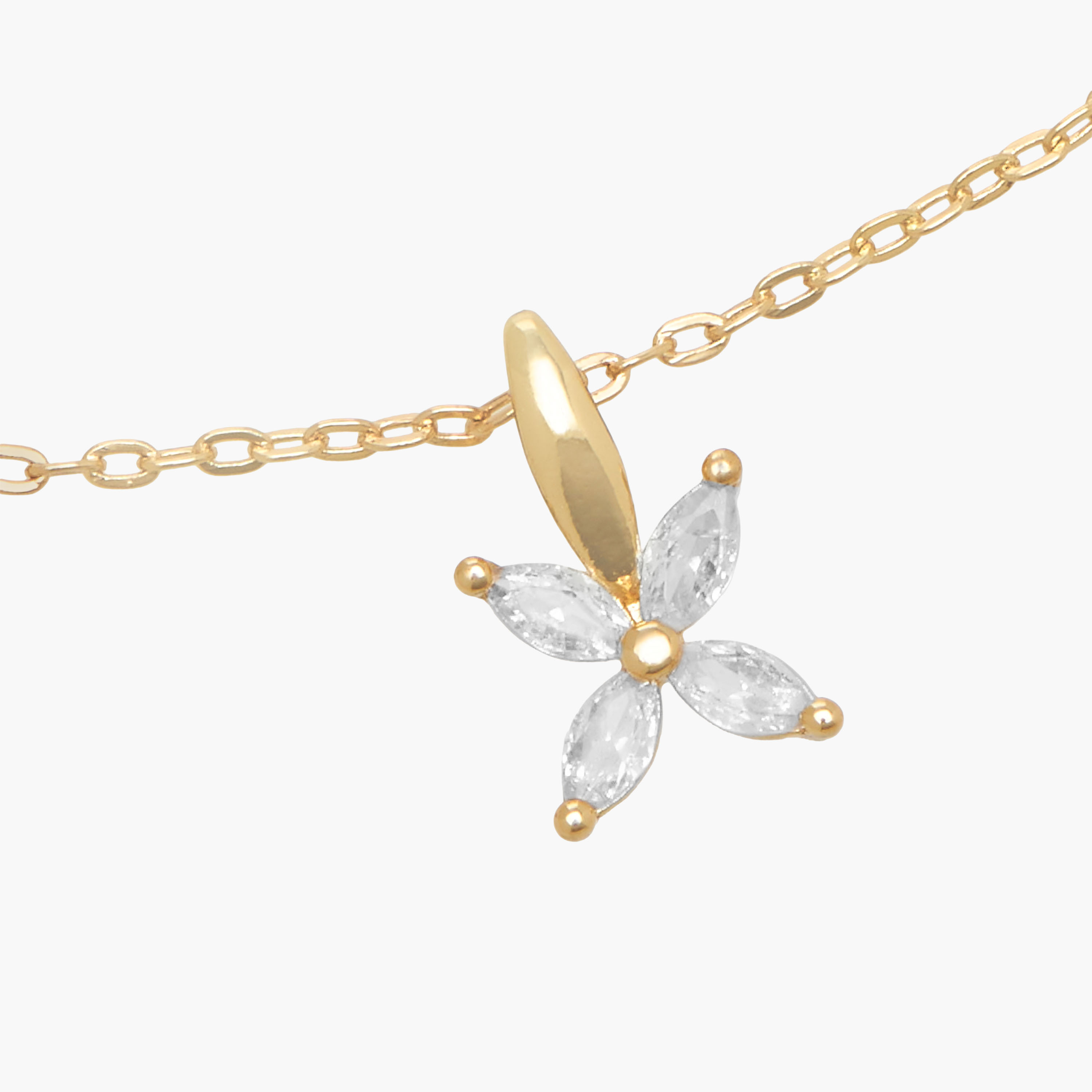 عقد بدلاية مرصّعة بزركون مكعب بلون ذهبي بتصميم زهور-women-watchesandjewellery-jewellery-necklacesandpendants-image-3