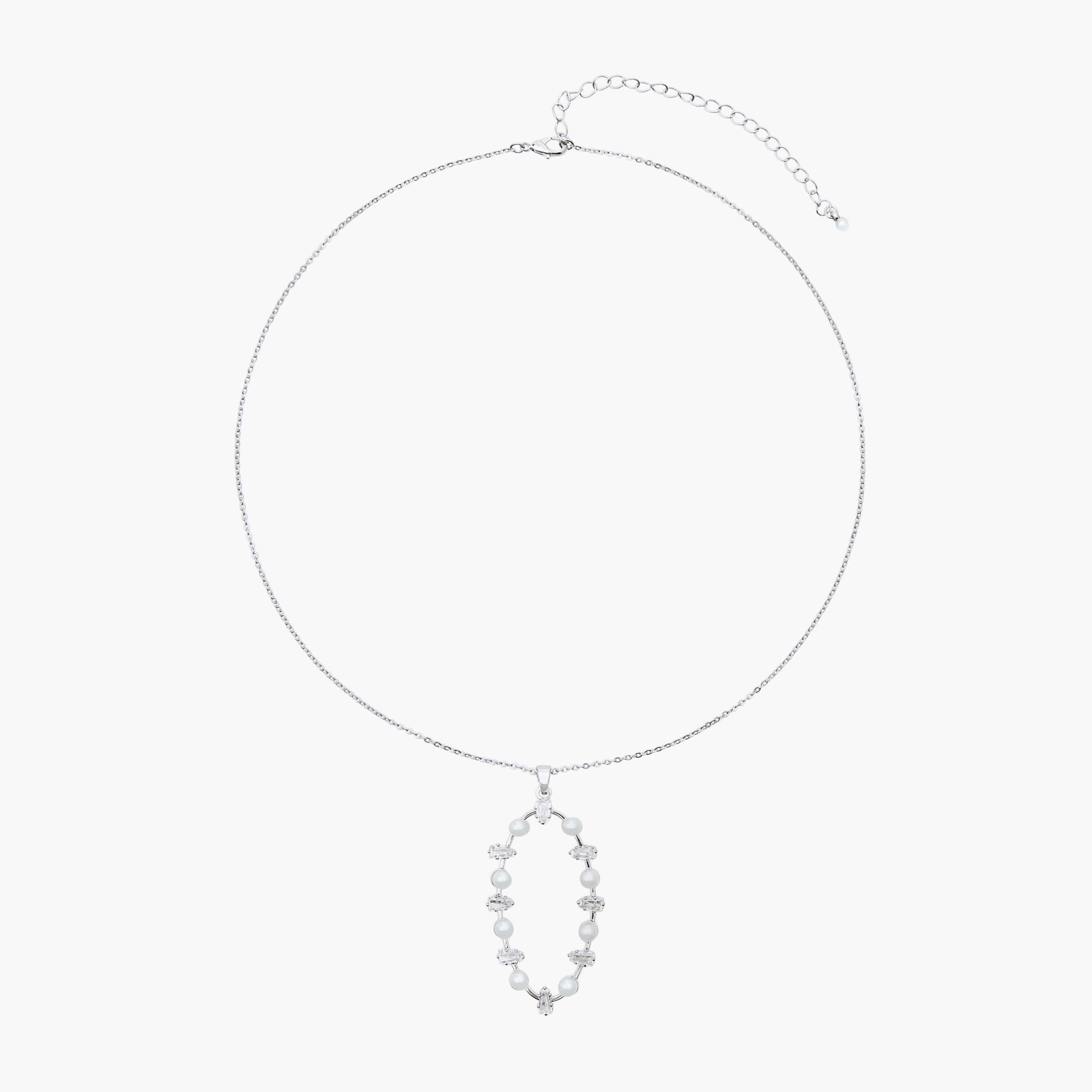عقد معدني بدلاية مزينة بزركون مكعب-women-watchesandjewellery-jewellery-necklacesandpendants-image-1