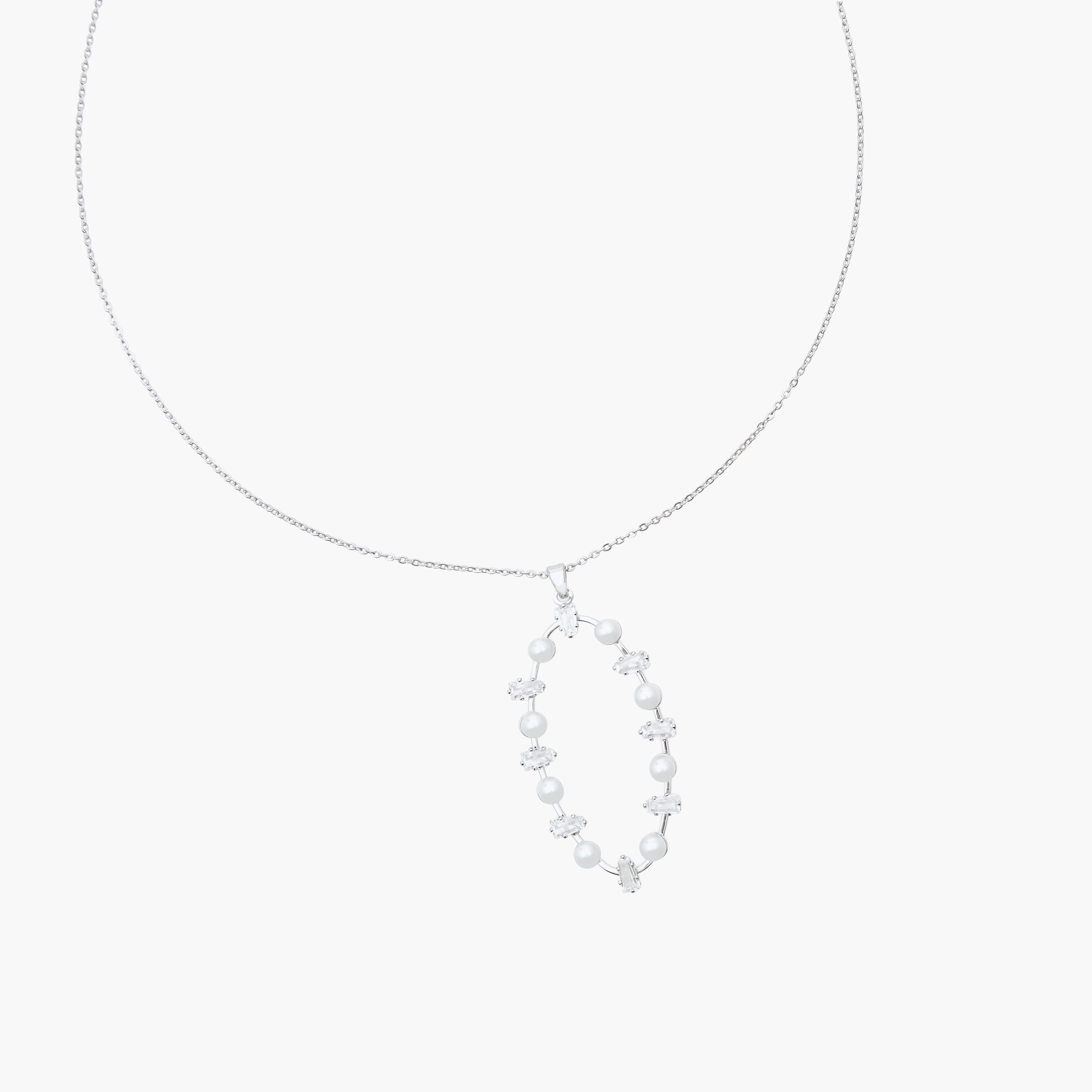 عقد معدني بدلاية مزينة بزركون مكعب-women-watchesandjewellery-jewellery-necklacesandpendants-image-2