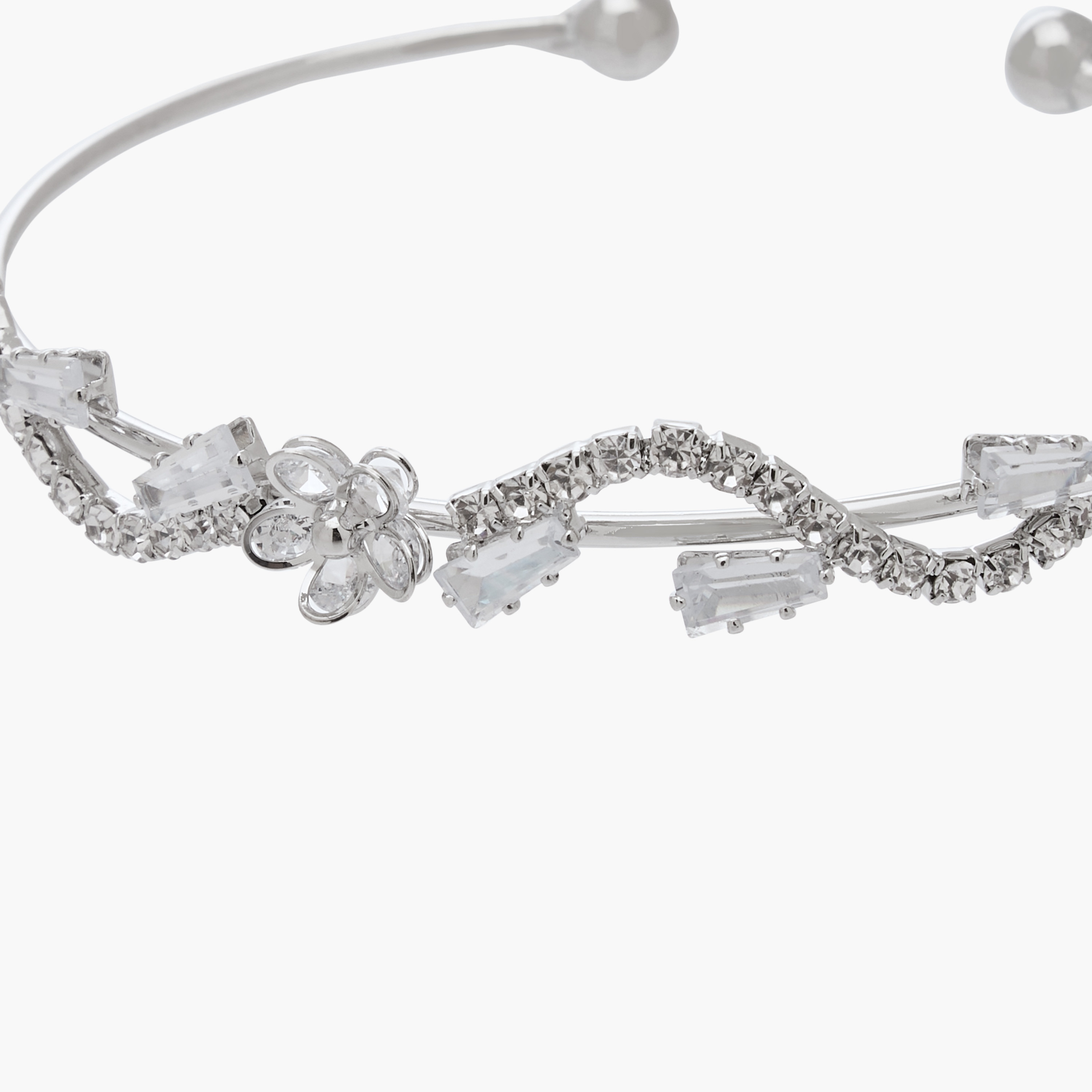 Metal Cubic Zirconia Embellished Cuff Bangle-women-watchesandjewellery-jewellery-banglesandbracelets-image-3