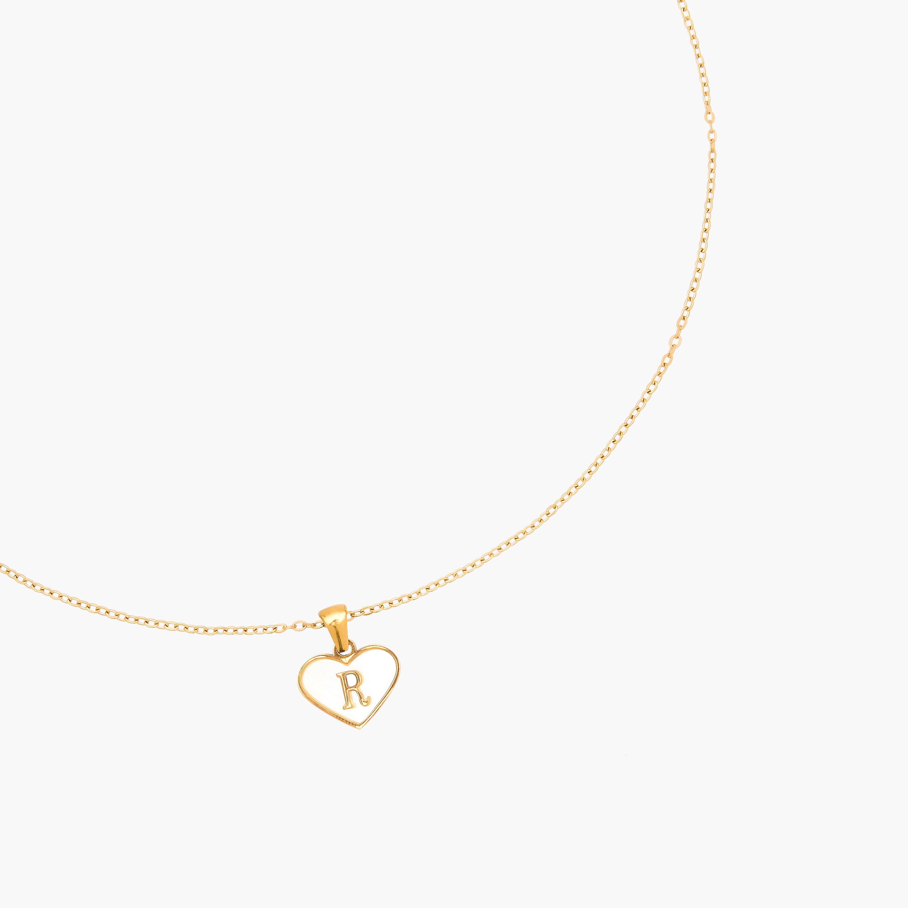 عقد بلون ذهبي ودلايّة حرف R-women-watchesandjewellery-jewellery-necklacesandpendants-image-2