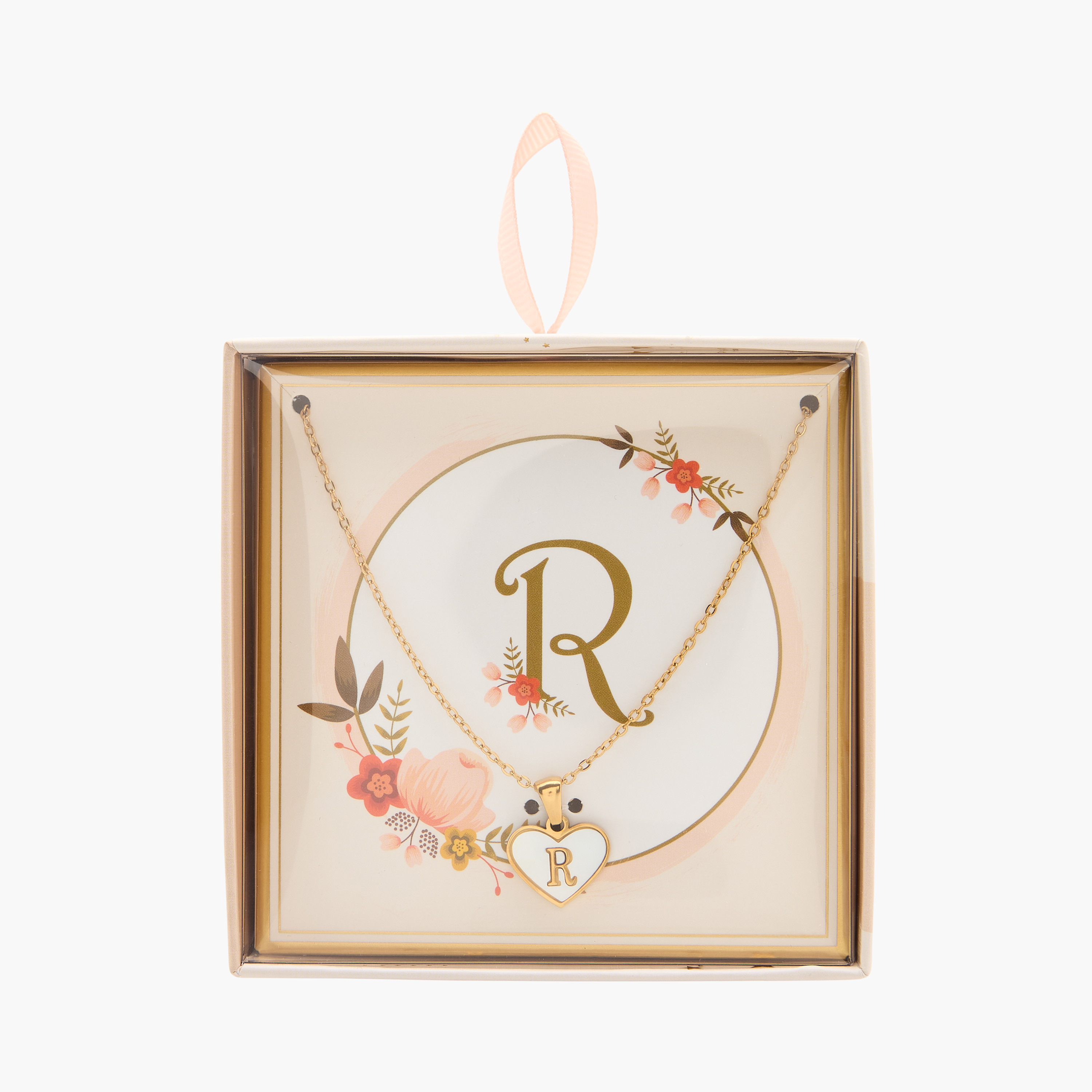عقد بلون ذهبي ودلايّة حرف R-women-watchesandjewellery-jewellery-necklacesandpendants-image-4