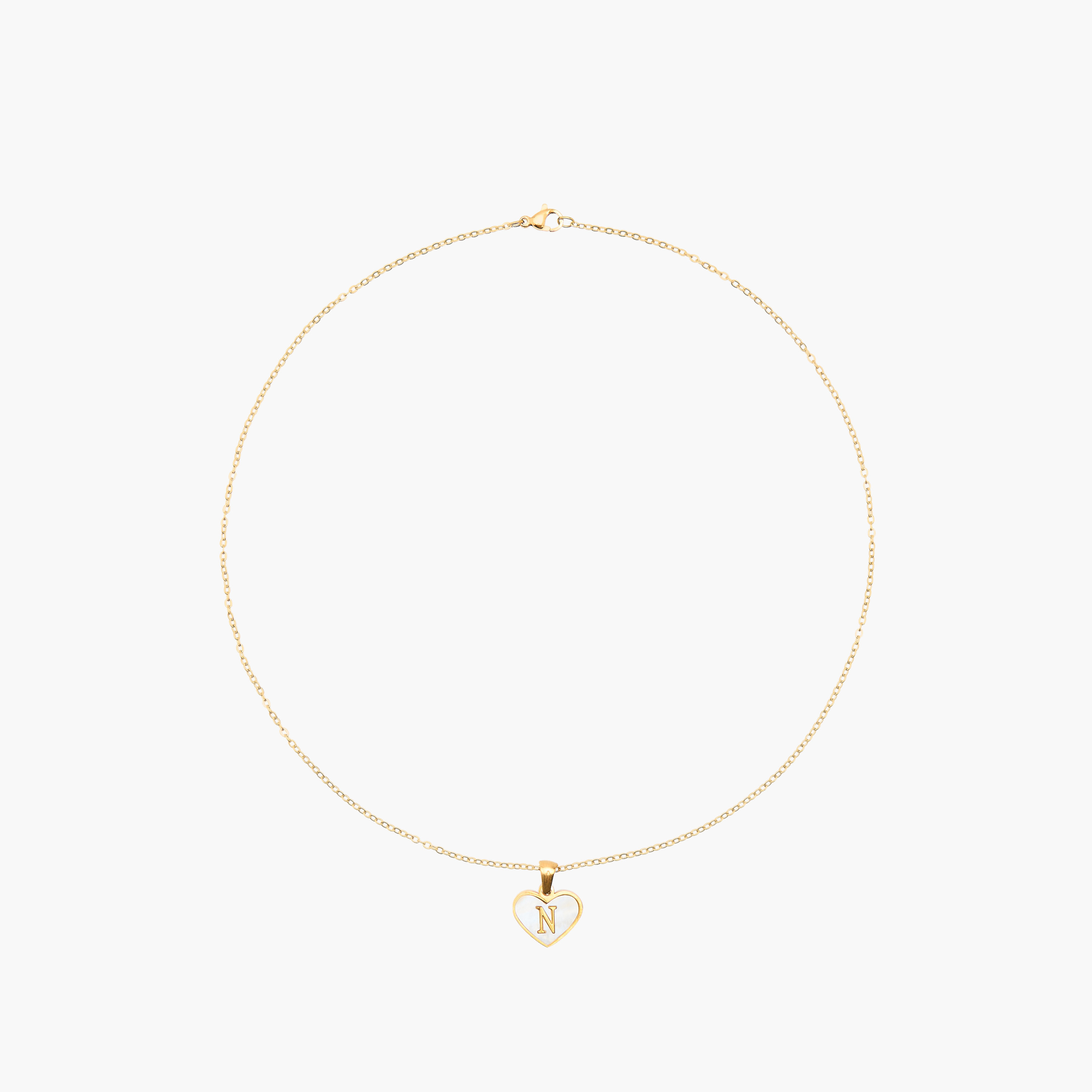 Gold Tone Pendant Necklace with Initial N-women-watchesandjewellery-jewellery-necklacesandpendants-image-1