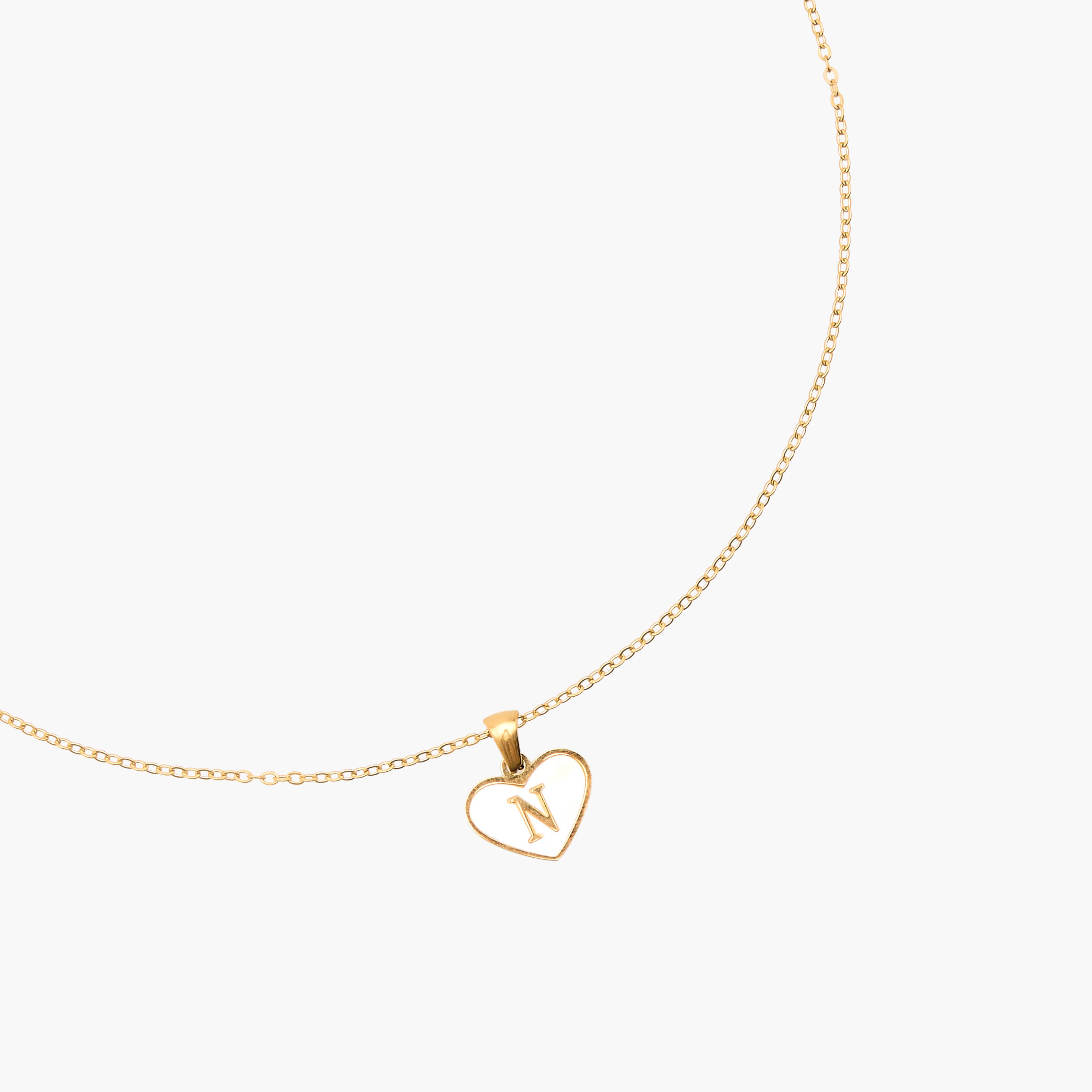 Gold Tone Pendant Necklace with Initial N-women-watchesandjewellery-jewellery-necklacesandpendants-image-2