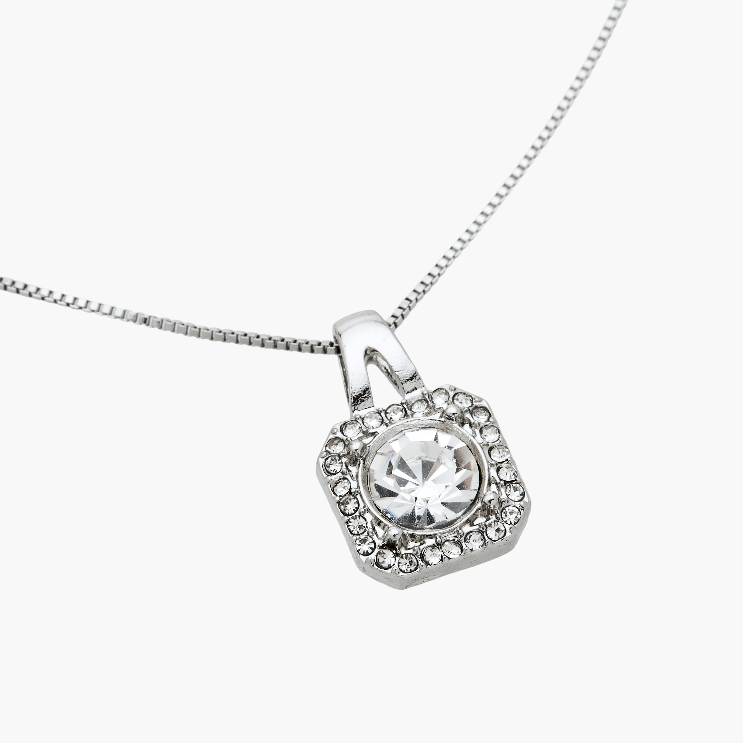 Set of 2 - Stone Embellished Pendant Necklace and Earrings-women-watchesandjewellery-jewellery-jewellerysets-image-7