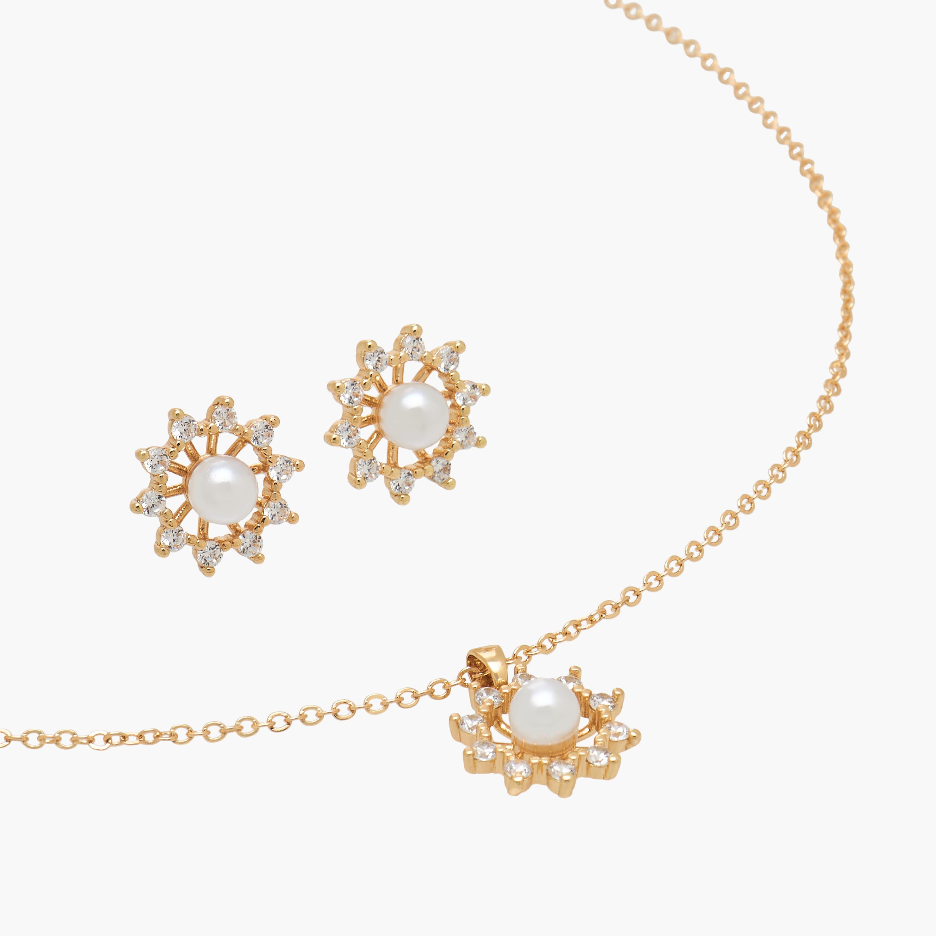 Set of 2 - Embellished Pearl Pendant Necklace and Earrings-women-watchesandjewellery-jewellery-jewellerysets-image-3