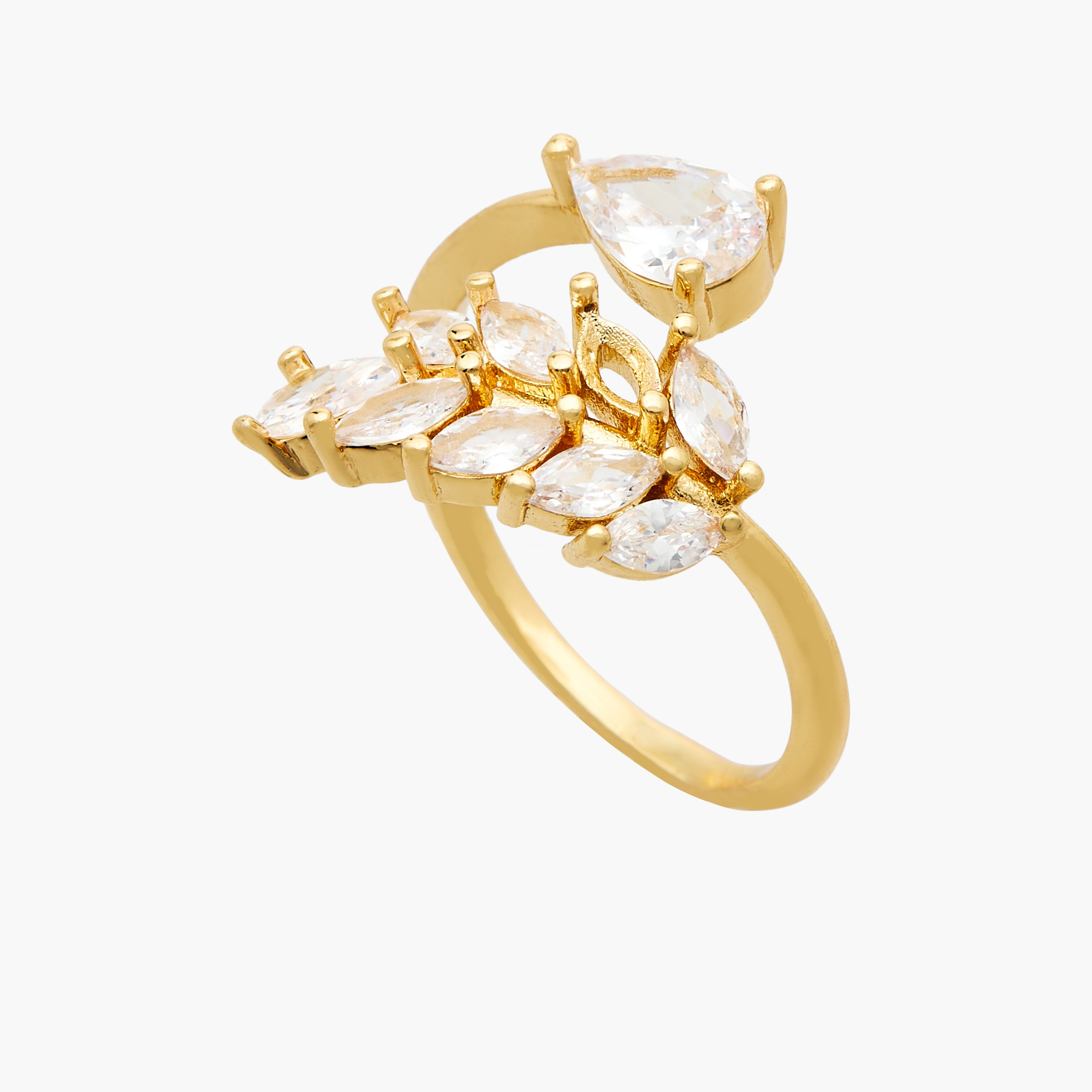 Metal Ring with Cubic Zirconia Embellishment-women-watchesandjewellery-jewellery-rings-image-1