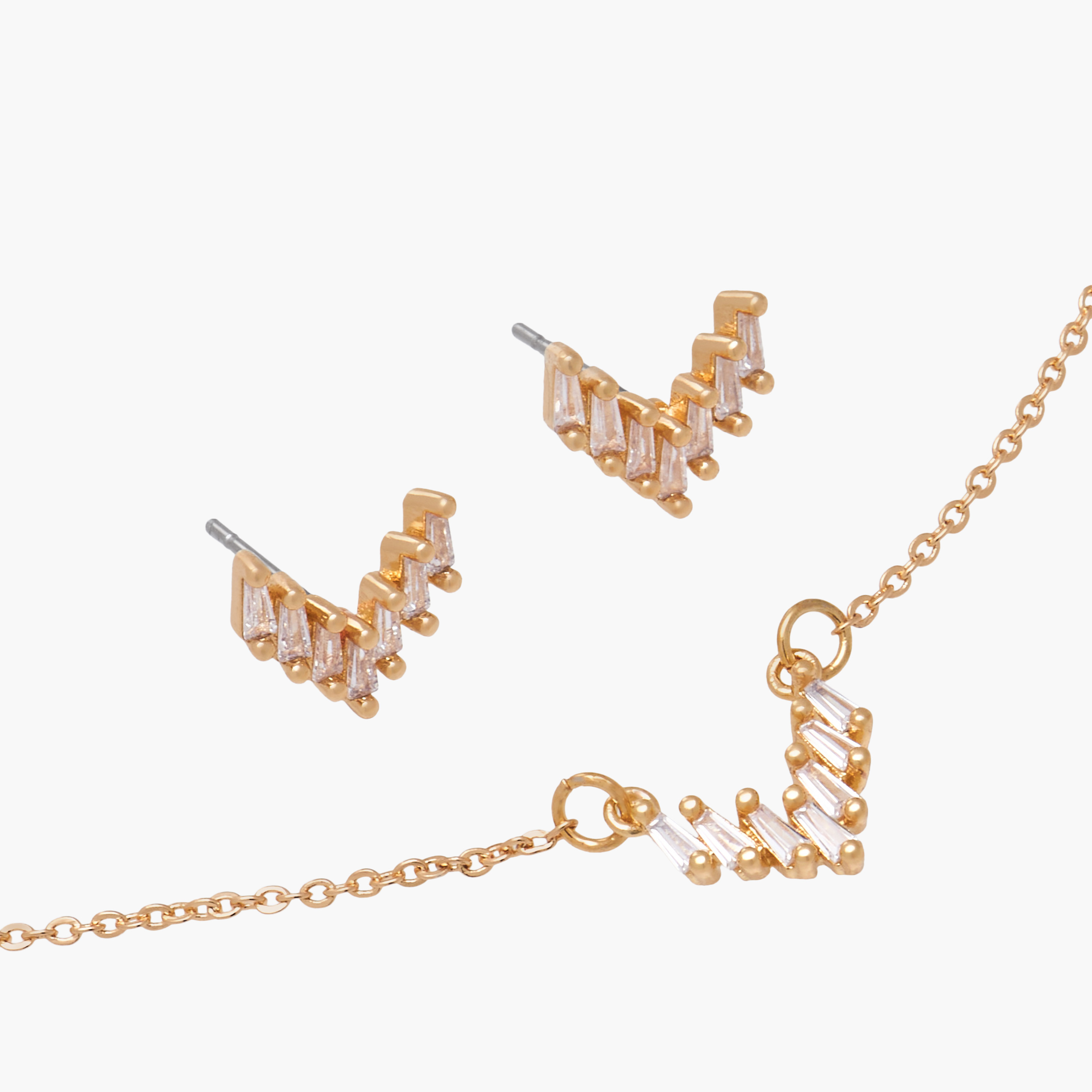 Set of 2 - Embellished Gold Tone Necklace and Earrings-women-watchesandjewellery-jewellery-jewellerysets-image-4