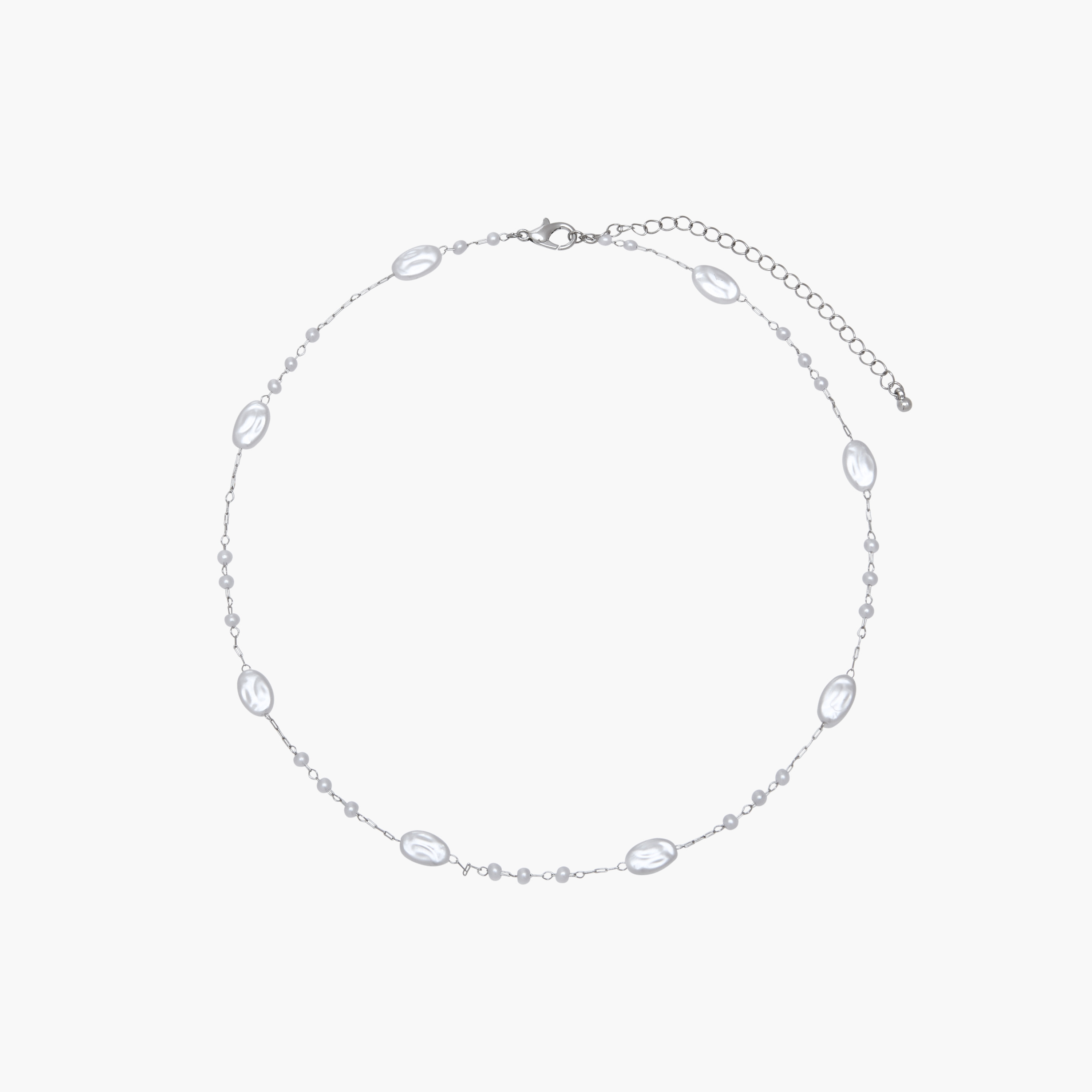 Silver Tone Necklace with Beaded Design-women-watchesandjewellery-jewellery-necklacesandpendants-image-1