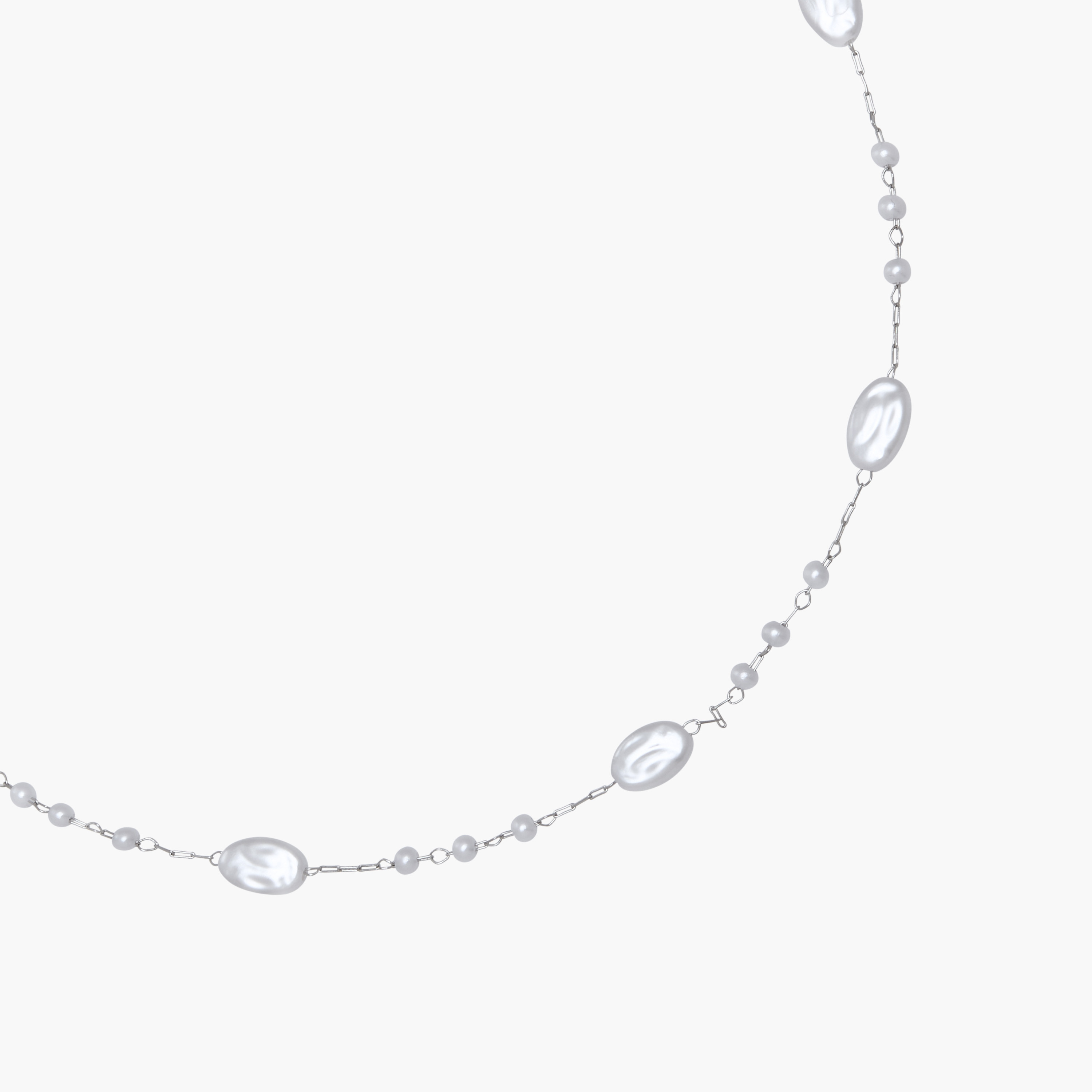 Silver Tone Necklace with Beaded Design-women-watchesandjewellery-jewellery-necklacesandpendants-image-2