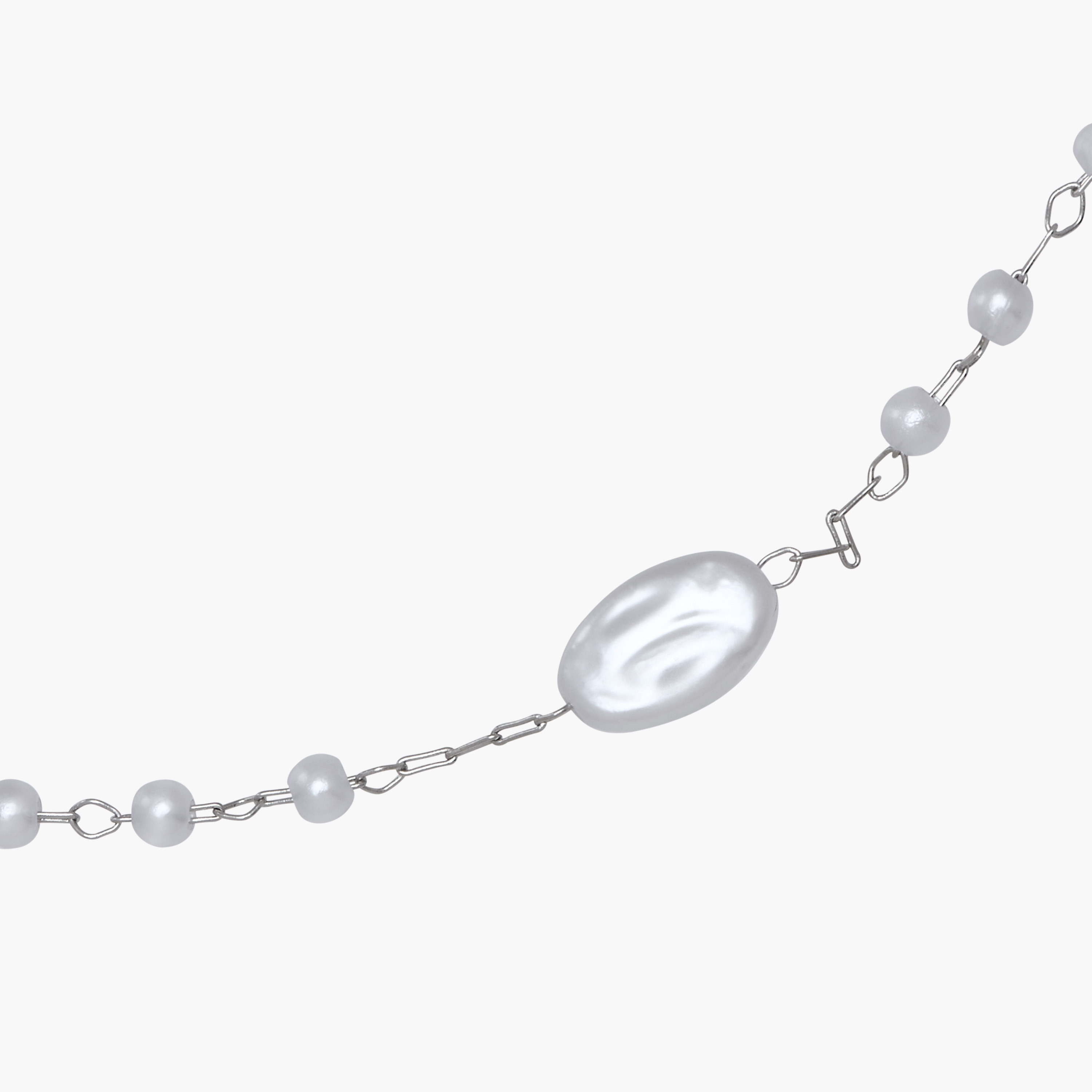 Silver Tone Necklace with Beaded Design-women-watchesandjewellery-jewellery-necklacesandpendants-image-3