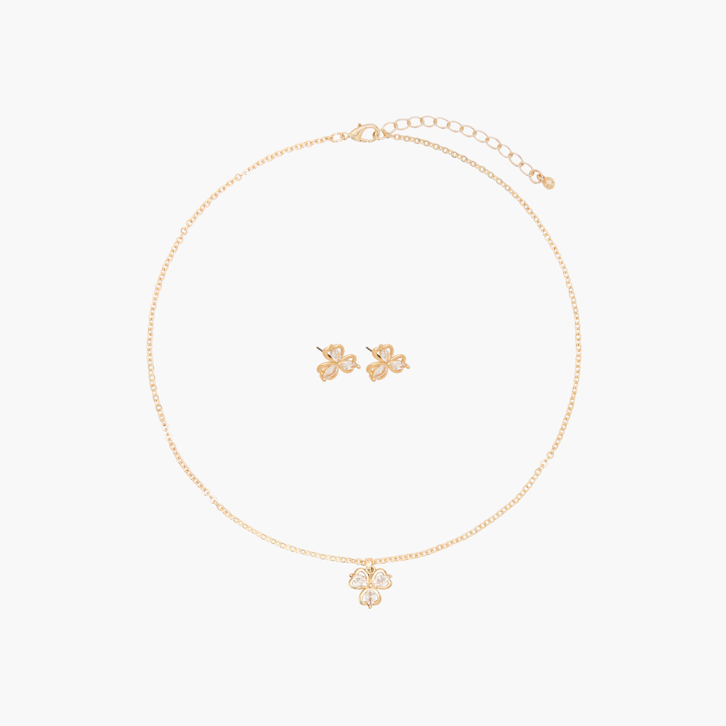 Set of 2 - Stone Embellished Necklace and Earrings-women-watchesandjewellery-jewellery-jewellerysets-image-1