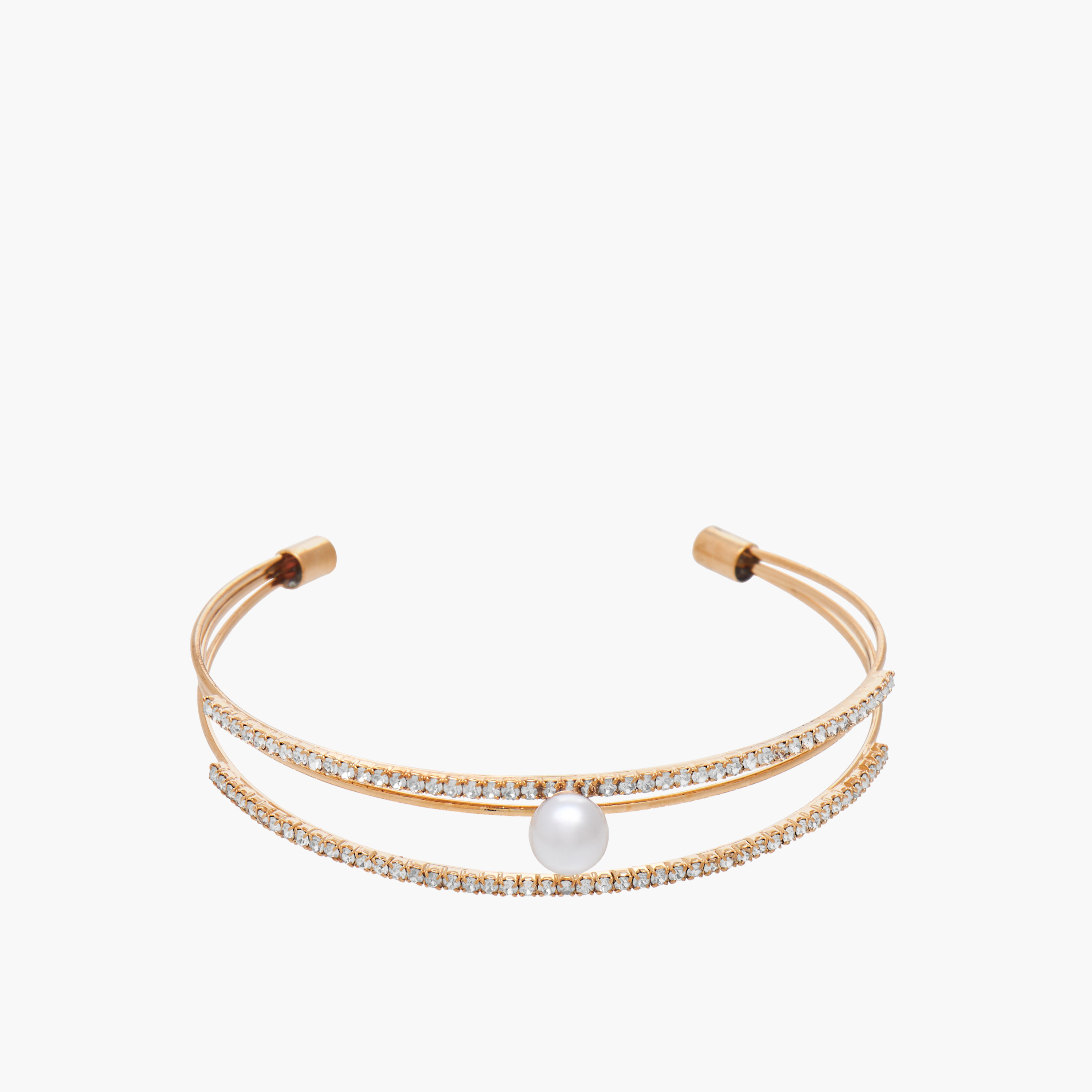 Metallic Cubic Zirconia Embellished Bracelet-women-watchesandjewellery-jewellery-banglesandbracelets-image-2