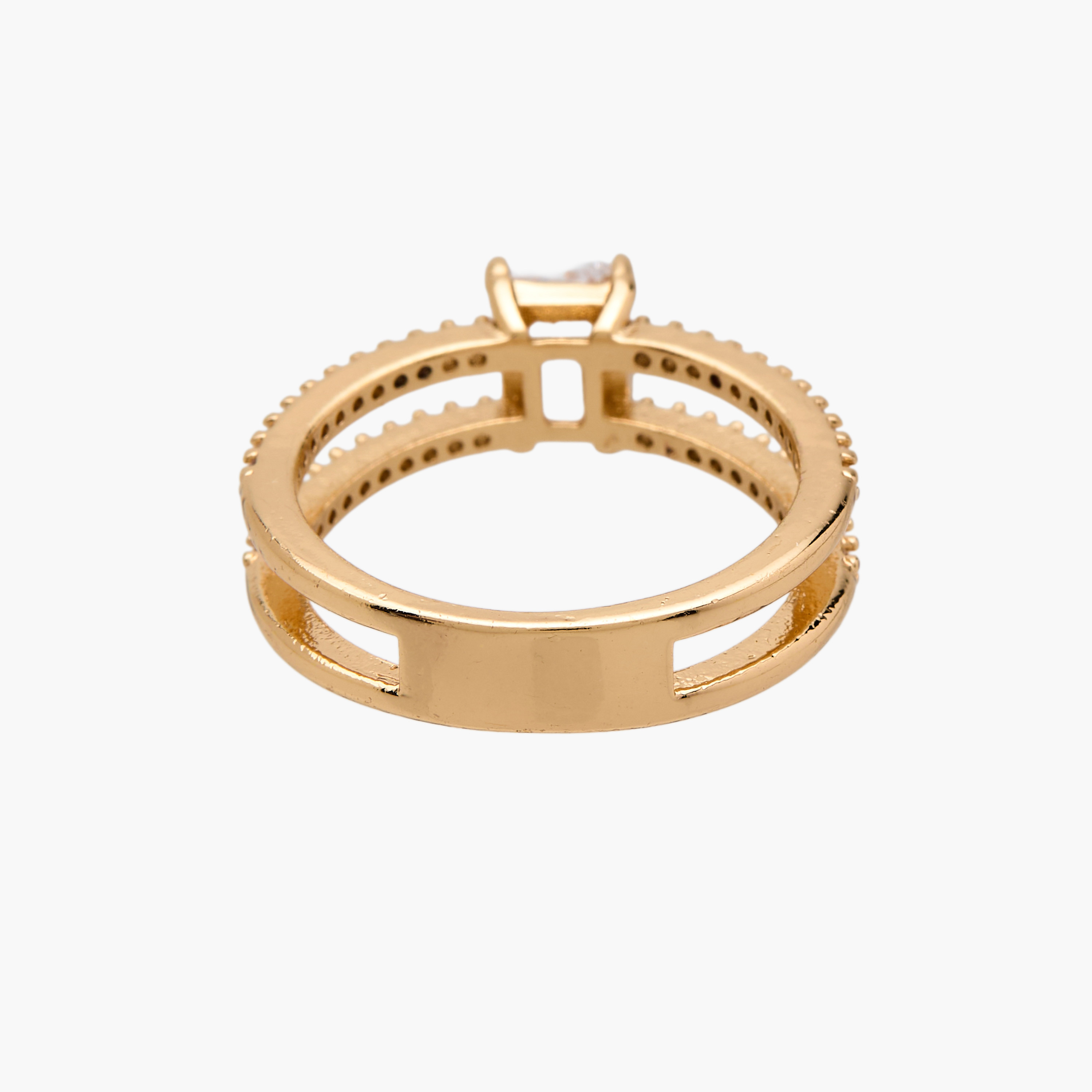 Gold Tone Cubic Zirconia Embellished Ring-women-watchesandjewellery-jewellery-rings-image-3