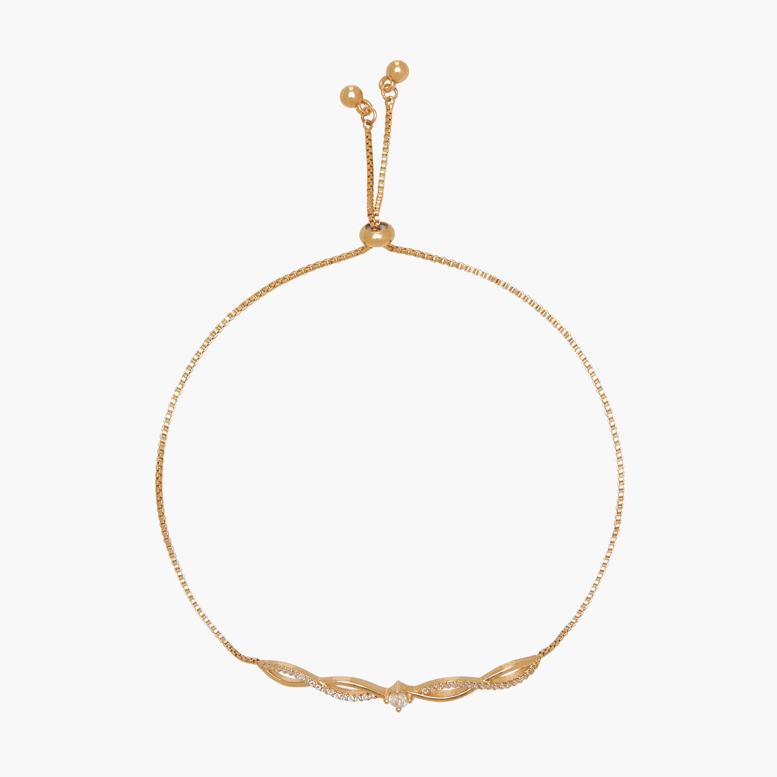 سوار ميتاليك بتزيينات فصوص زيركون-women-watchesandjewellery-jewellery-banglesandbracelets-image-1