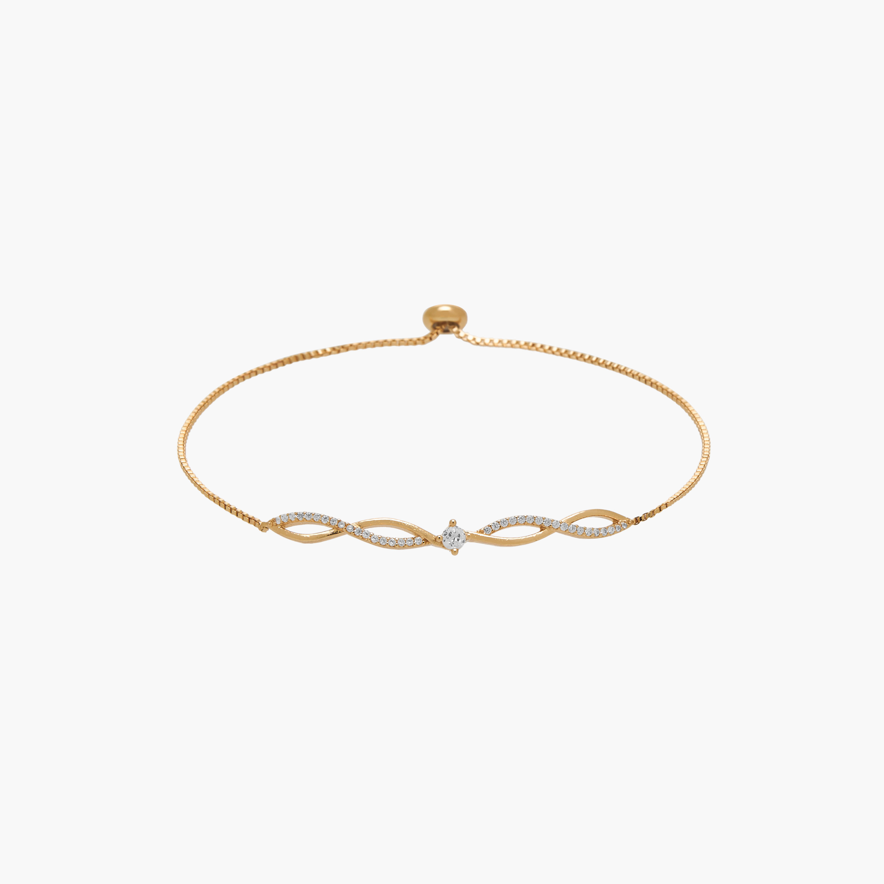 سوار ميتاليك بتزيينات فصوص زيركون-women-watchesandjewellery-jewellery-banglesandbracelets-image-2