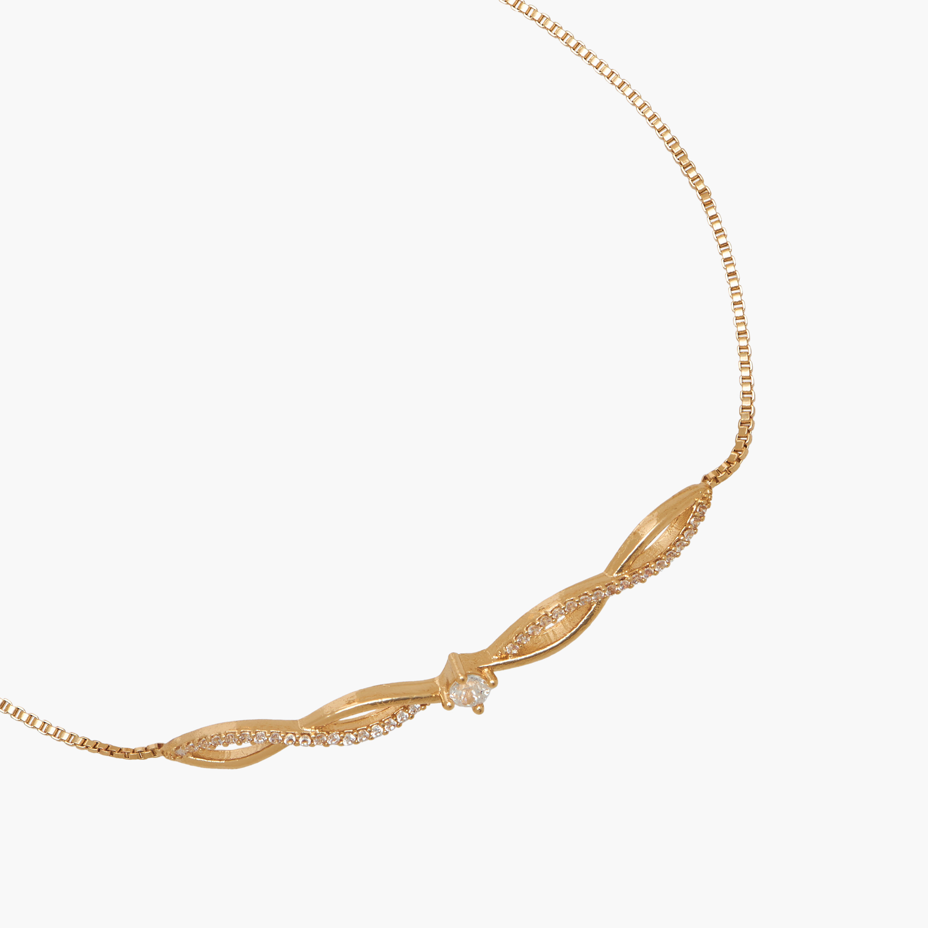 سوار ميتاليك بتزيينات فصوص زيركون-women-watchesandjewellery-jewellery-banglesandbracelets-image-3