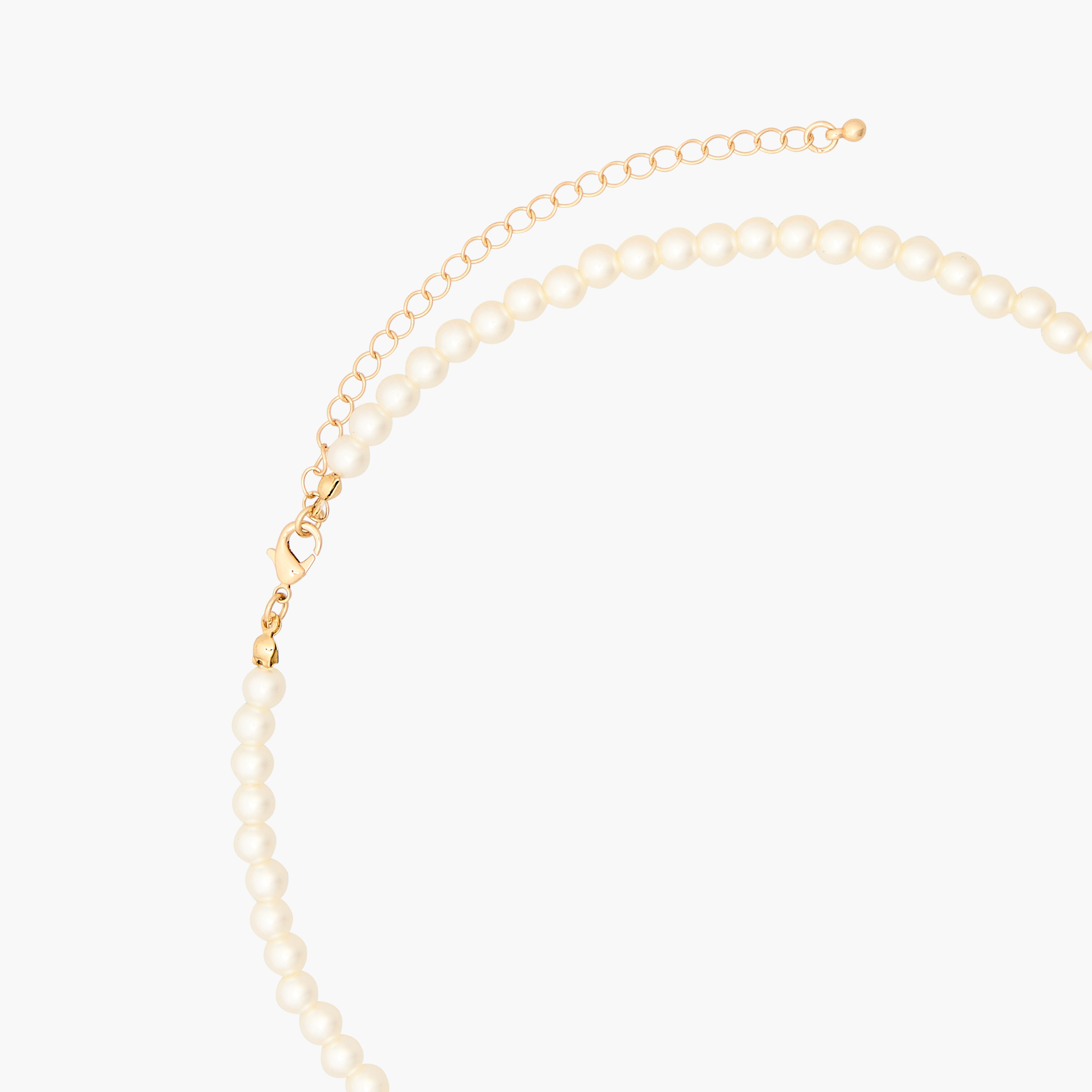 Gold Tone Necklace with Cubic Zirconia Pearl Embellishment-women-watchesandjewellery-jewellery-necklacesandpendants-image-3