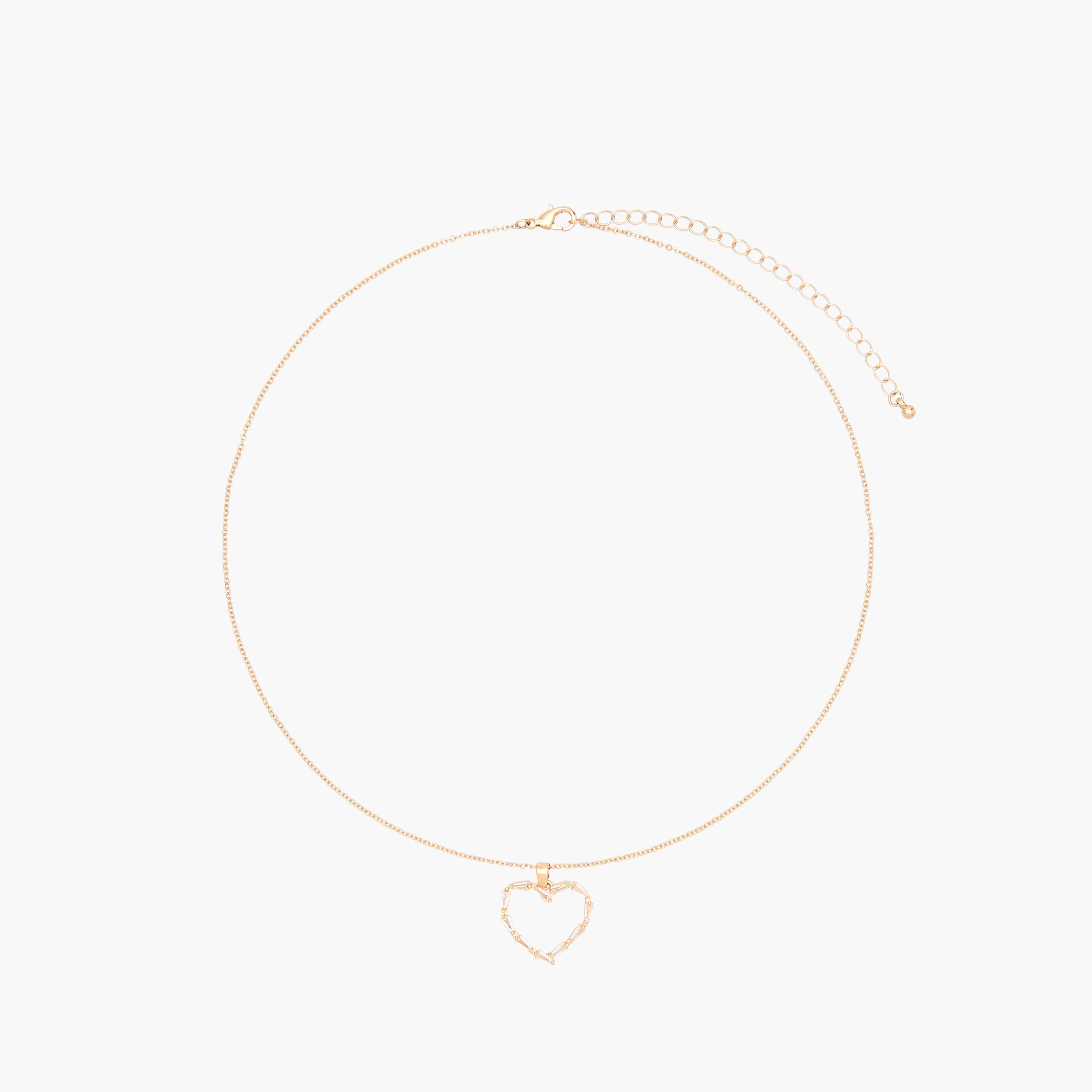 Gold Tone Pendant Necklace with Cubic Zirconia Stone Embellishment-women-watchesandjewellery-jewellery-necklacesandpendants-image-1