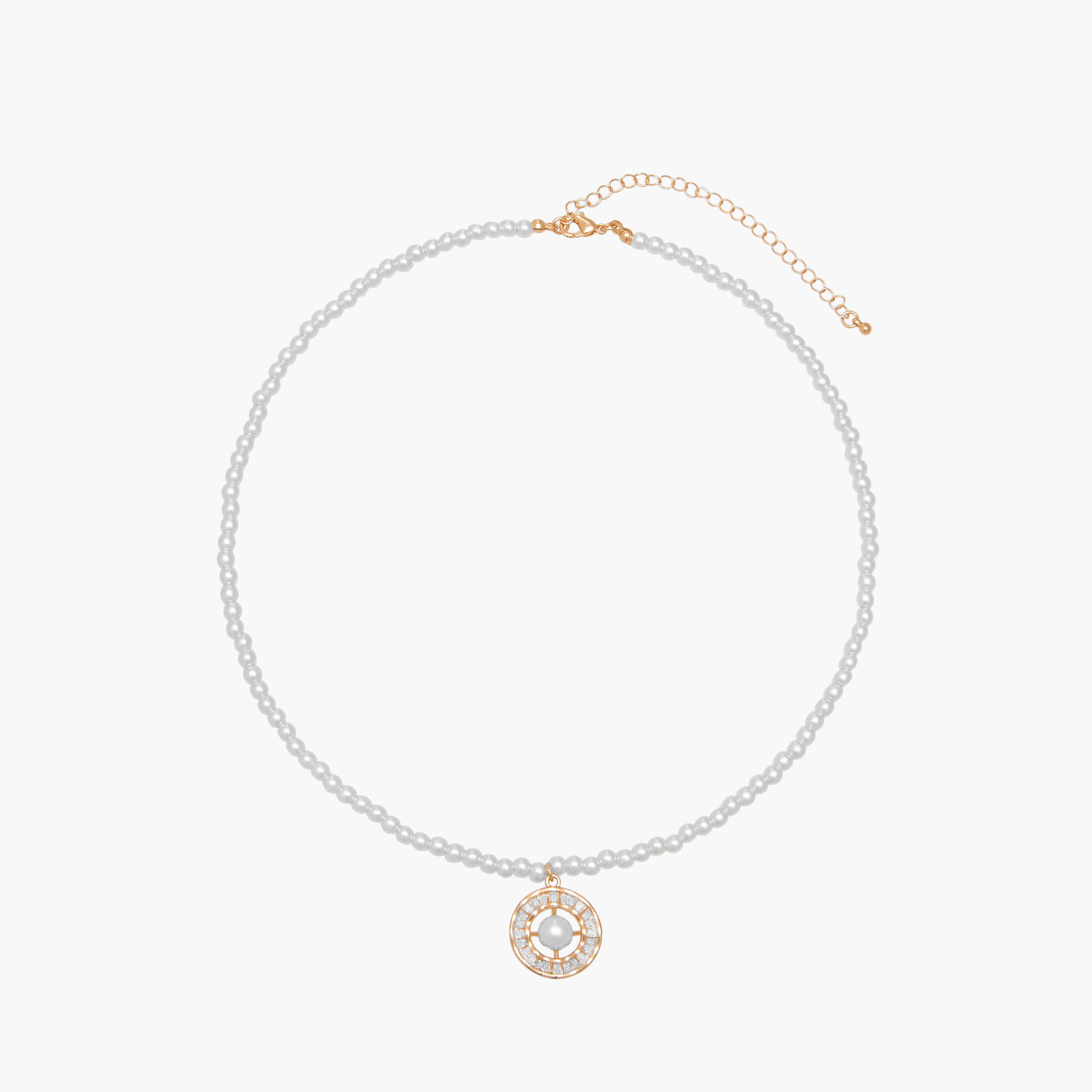 Gold Tone Pendant Necklace with Pearl Embellishment-women-watchesandjewellery-jewellery-necklacesandpendants-image-1