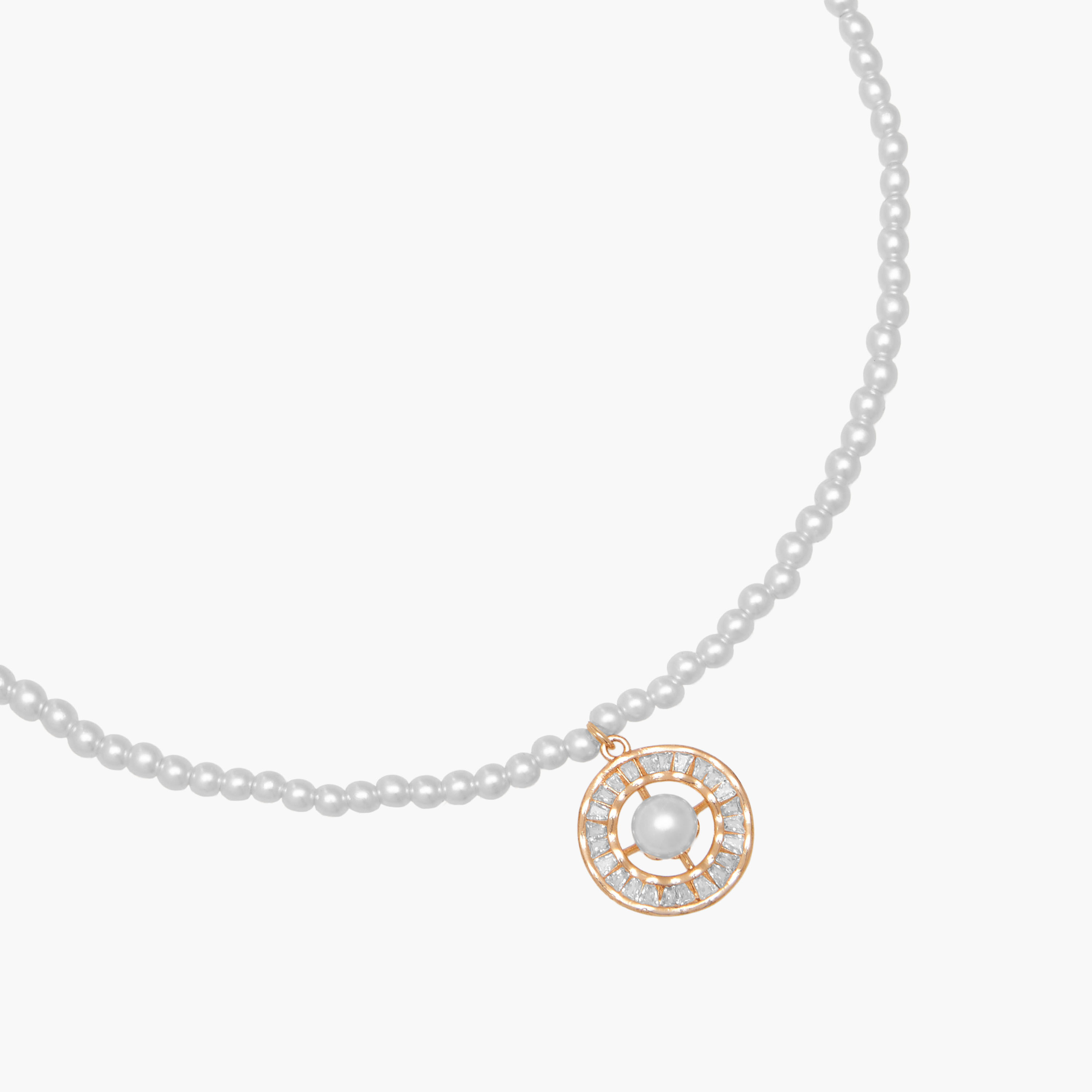 Gold Tone Pendant Necklace with Pearl Embellishment-women-watchesandjewellery-jewellery-necklacesandpendants-image-2
