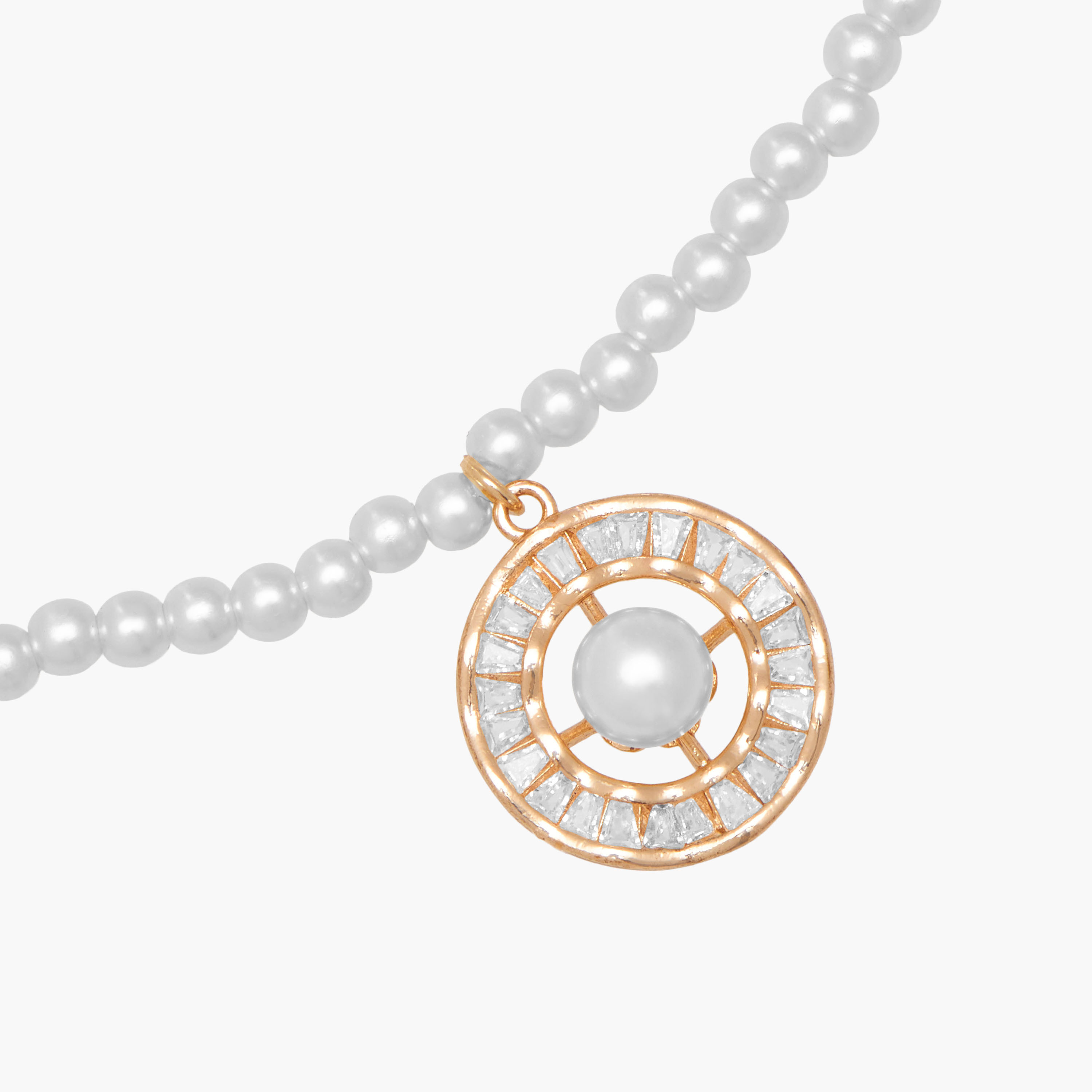 Gold Tone Pendant Necklace with Pearl Embellishment-women-watchesandjewellery-jewellery-necklacesandpendants-image-3