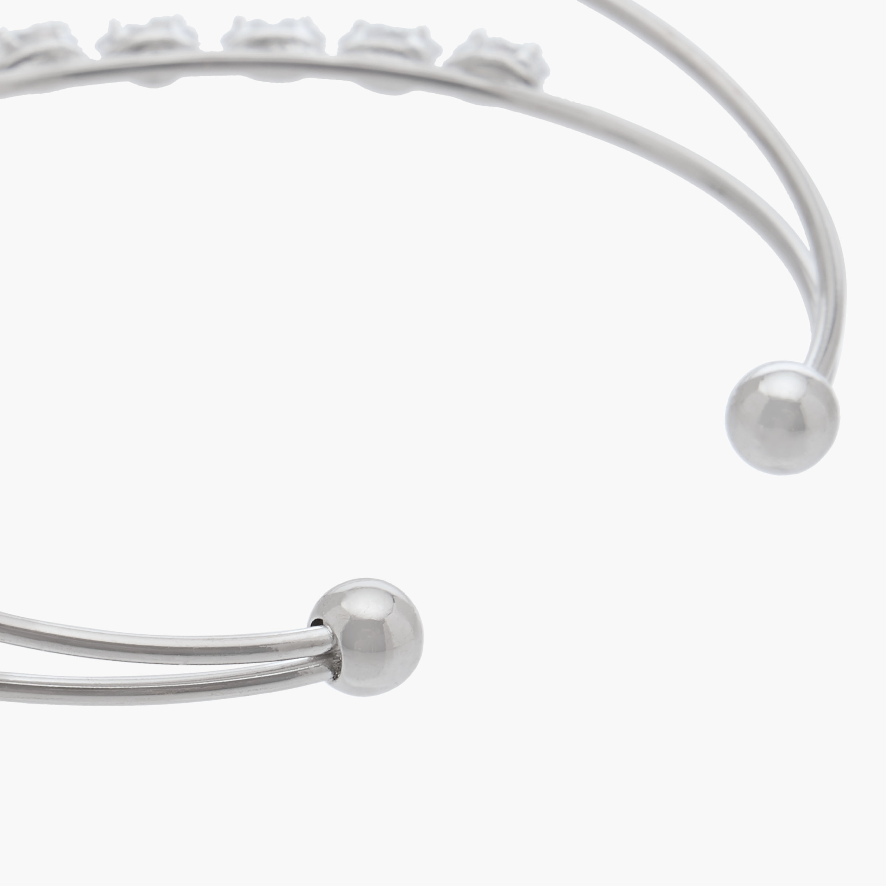Metal Cubic Zirconia Embellished Cuff Bracelet-women-watchesandjewellery-jewellery-banglesandbracelets-image-4