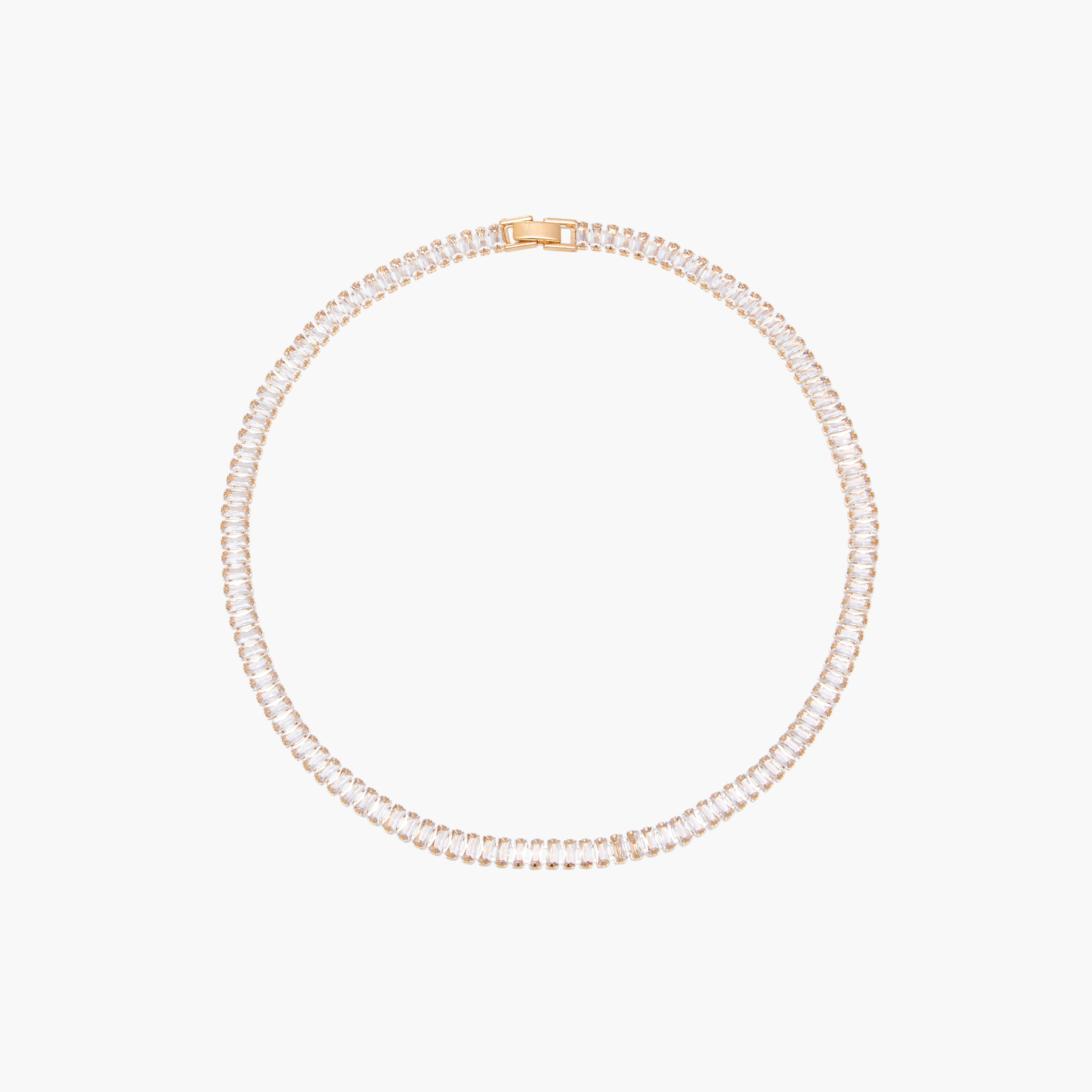Gold Tone Necklace with Cubic Zirconia Stones-women-watchesandjewellery-jewellery-necklacesandpendants-image-1