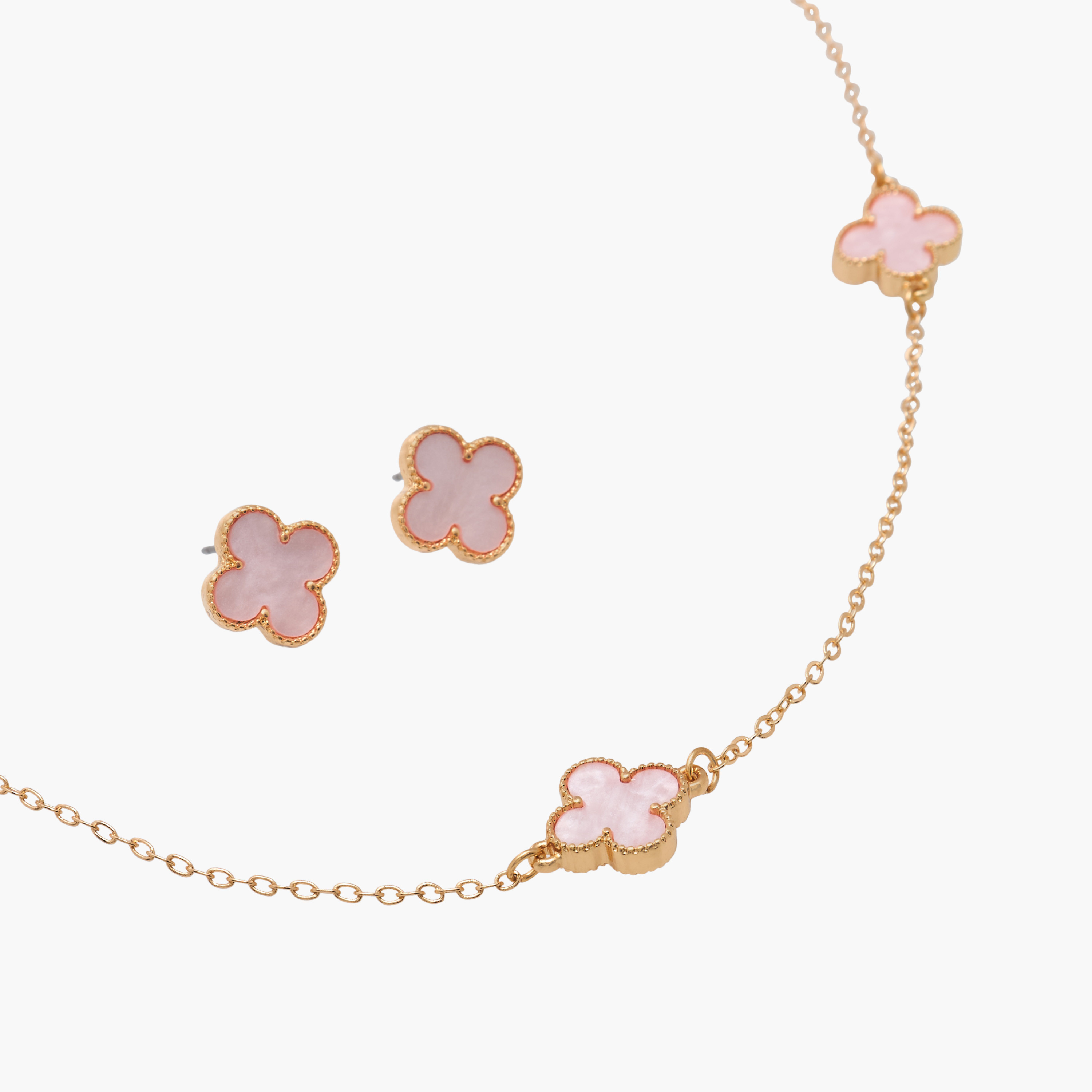 Set of 2 - Embellished Floral Charm Necklace and Earrings-women-watchesandjewellery-jewellery-jewellerysets-image-4